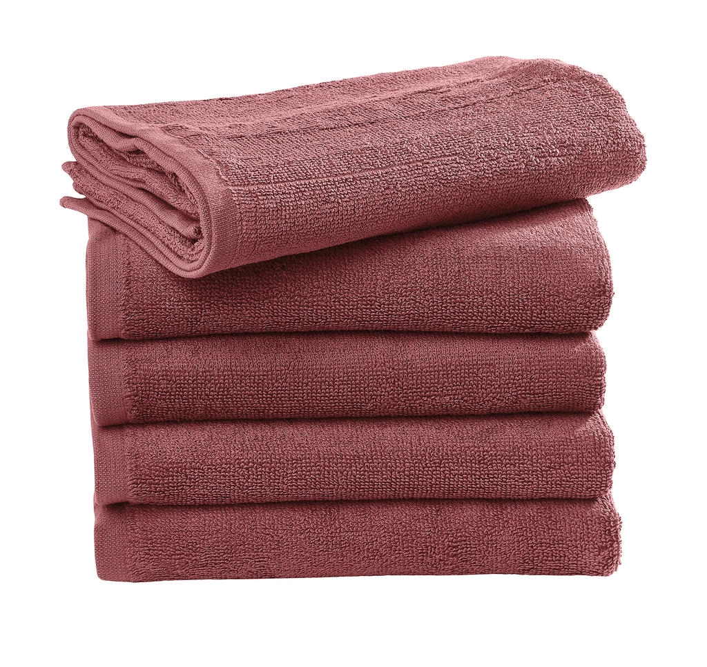 Ebro Hand Towel 50x100cm zum Besticken und Bedrucken in der Farbe Rich Red mit Ihren Logo, Schriftzug oder Motiv.