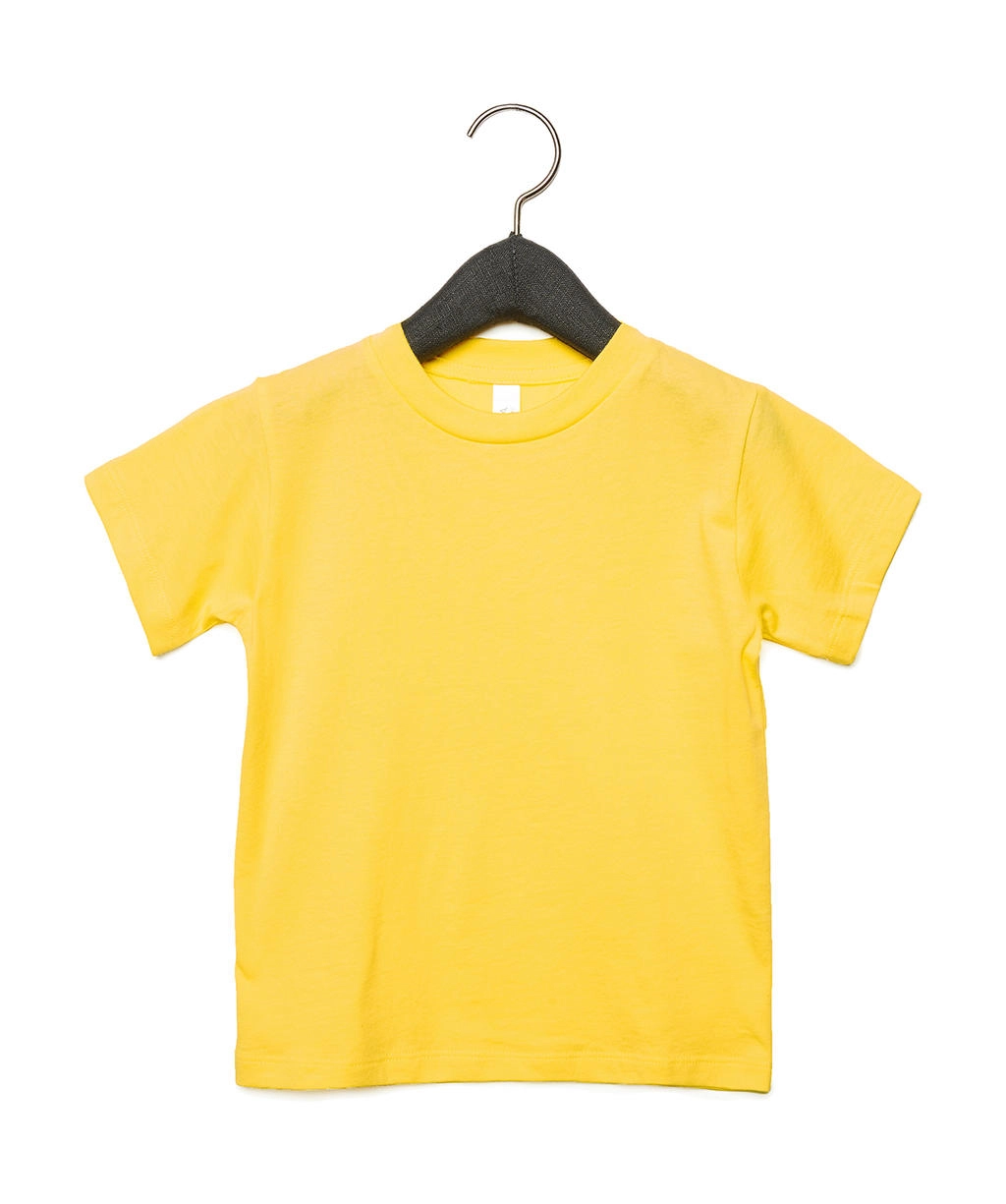 Toddler Jersey Short Sleeve Tee zum Besticken und Bedrucken in der Farbe Yellow mit Ihren Logo, Schriftzug oder Motiv.