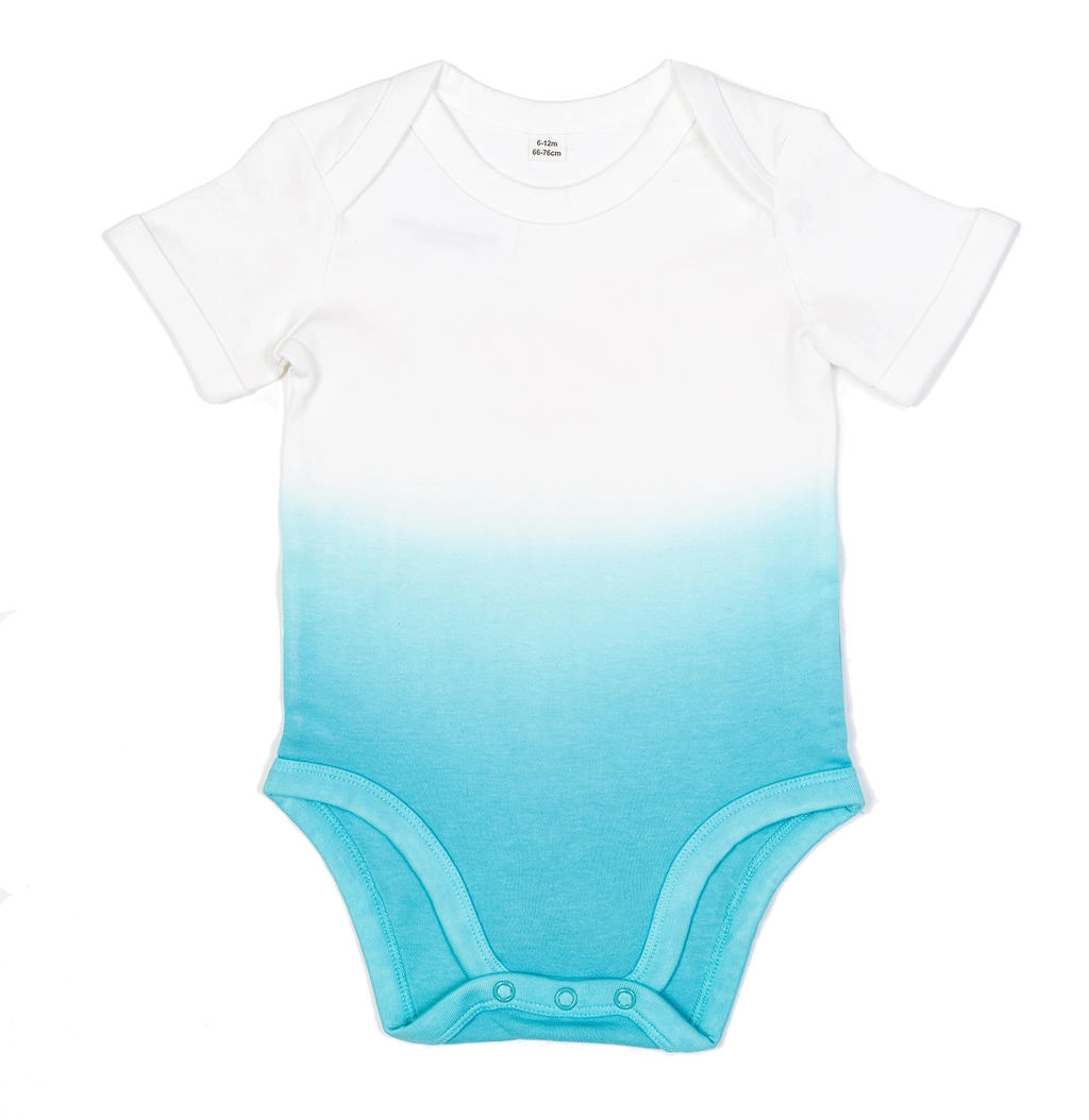 Baby Dips Bodysuit zum Besticken und Bedrucken in der Farbe White/Surf Blue mit Ihren Logo, Schriftzug oder Motiv.