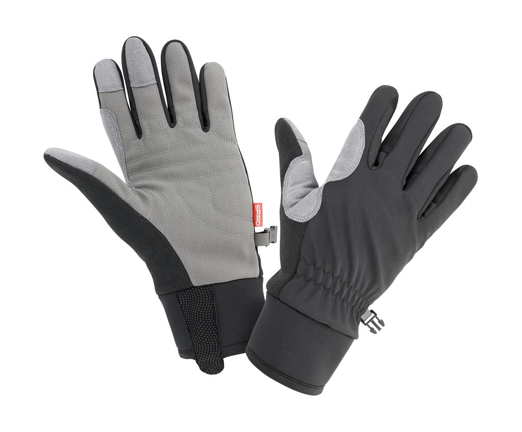 Spiro Winter Gloves zum Besticken und Bedrucken in der Farbe Black/Grey mit Ihren Logo, Schriftzug oder Motiv.