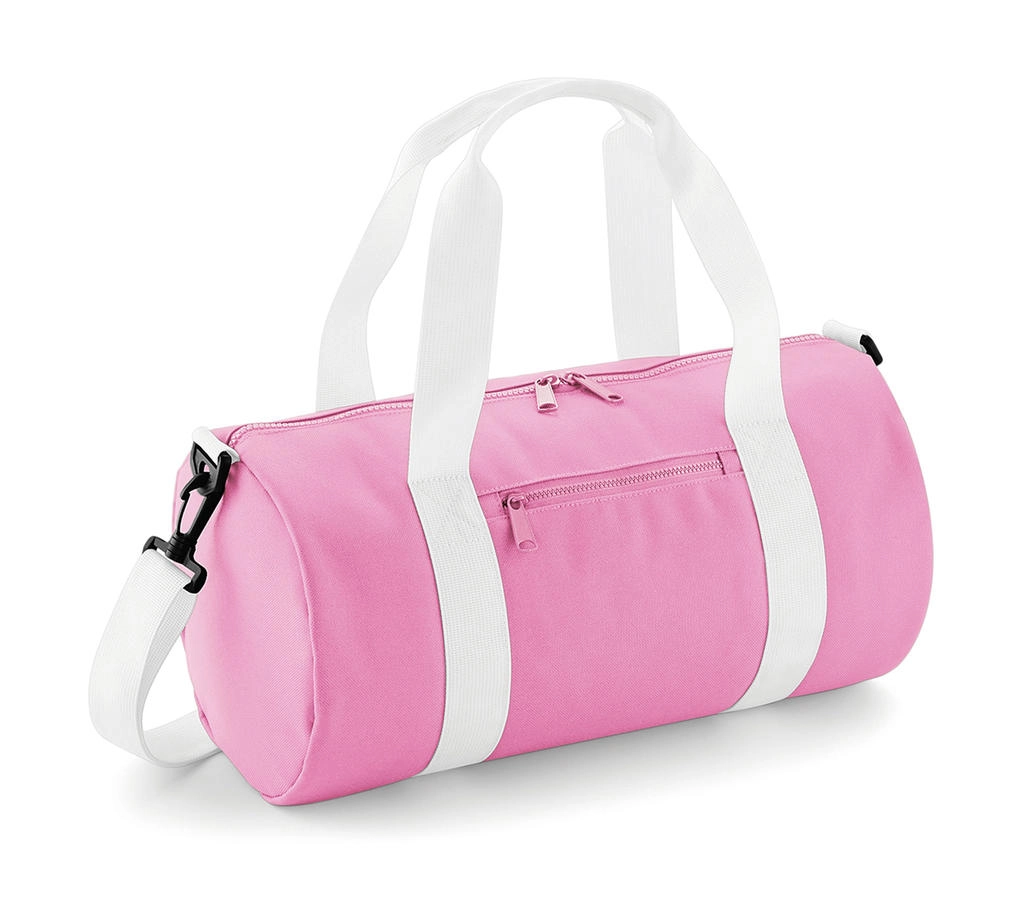 Mini Barrel Bag zum Besticken und Bedrucken in der Farbe Classic Pink/White mit Ihren Logo, Schriftzug oder Motiv.
