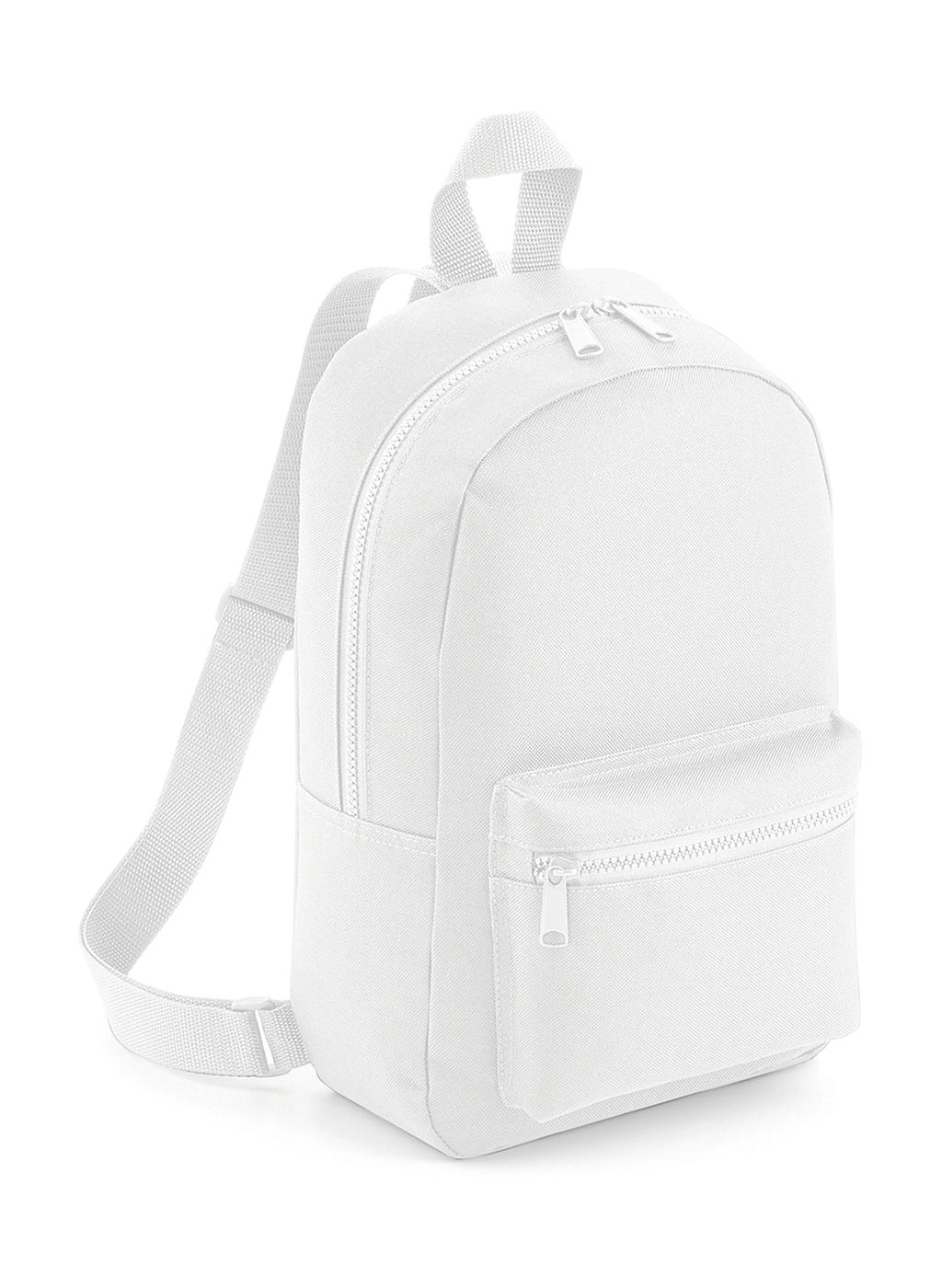 Mini Essential Fashion Backpack zum Besticken und Bedrucken in der Farbe White mit Ihren Logo, Schriftzug oder Motiv.