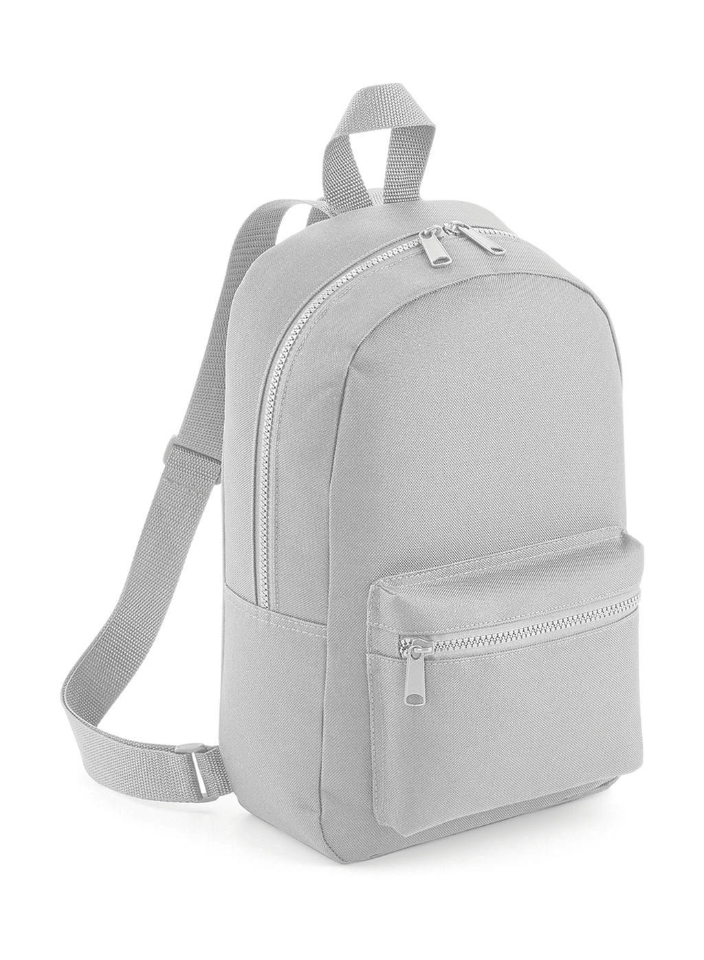 Mini Essential Fashion Backpack zum Besticken und Bedrucken in der Farbe Light Grey mit Ihren Logo, Schriftzug oder Motiv.