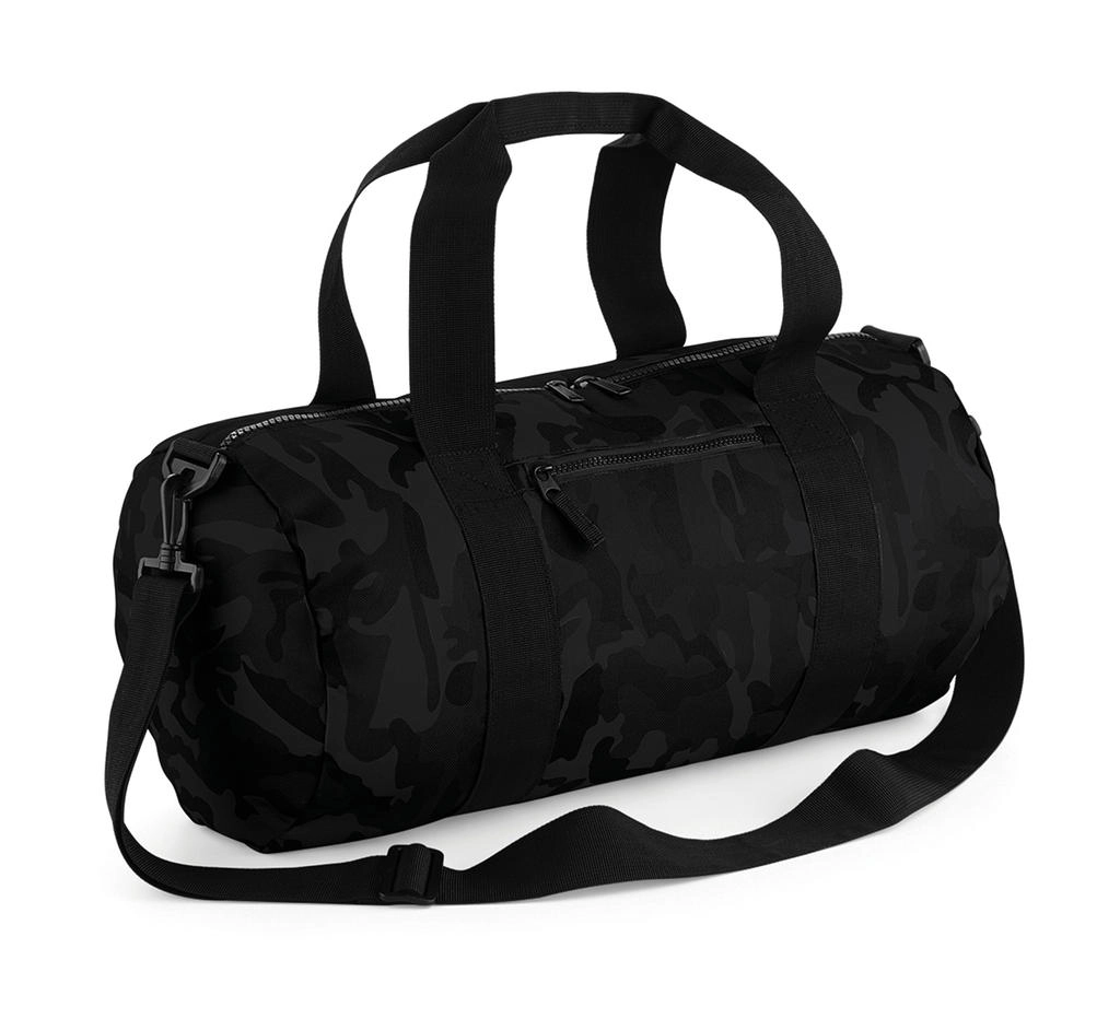 Camo Barrel Bag zum Besticken und Bedrucken in der Farbe Midnight Camo mit Ihren Logo, Schriftzug oder Motiv.