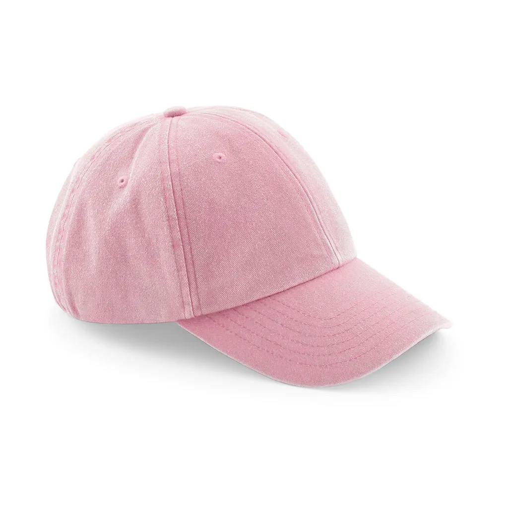 Low Profile Vintage Cap zum Besticken und Bedrucken in der Farbe Vintage Dusky Pink mit Ihren Logo, Schriftzug oder Motiv.