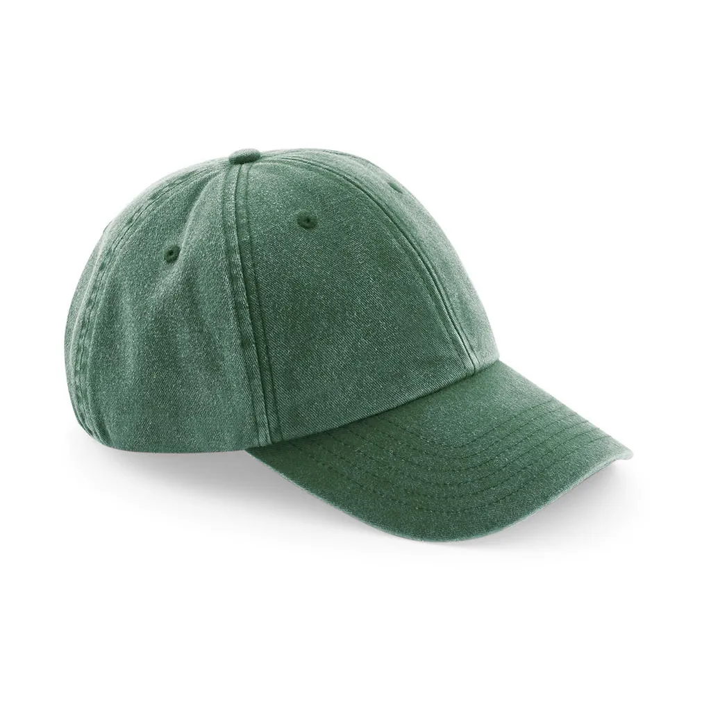 Low Profile Vintage Cap zum Besticken und Bedrucken in der Farbe Vintage Bottle Green mit Ihren Logo, Schriftzug oder Motiv.