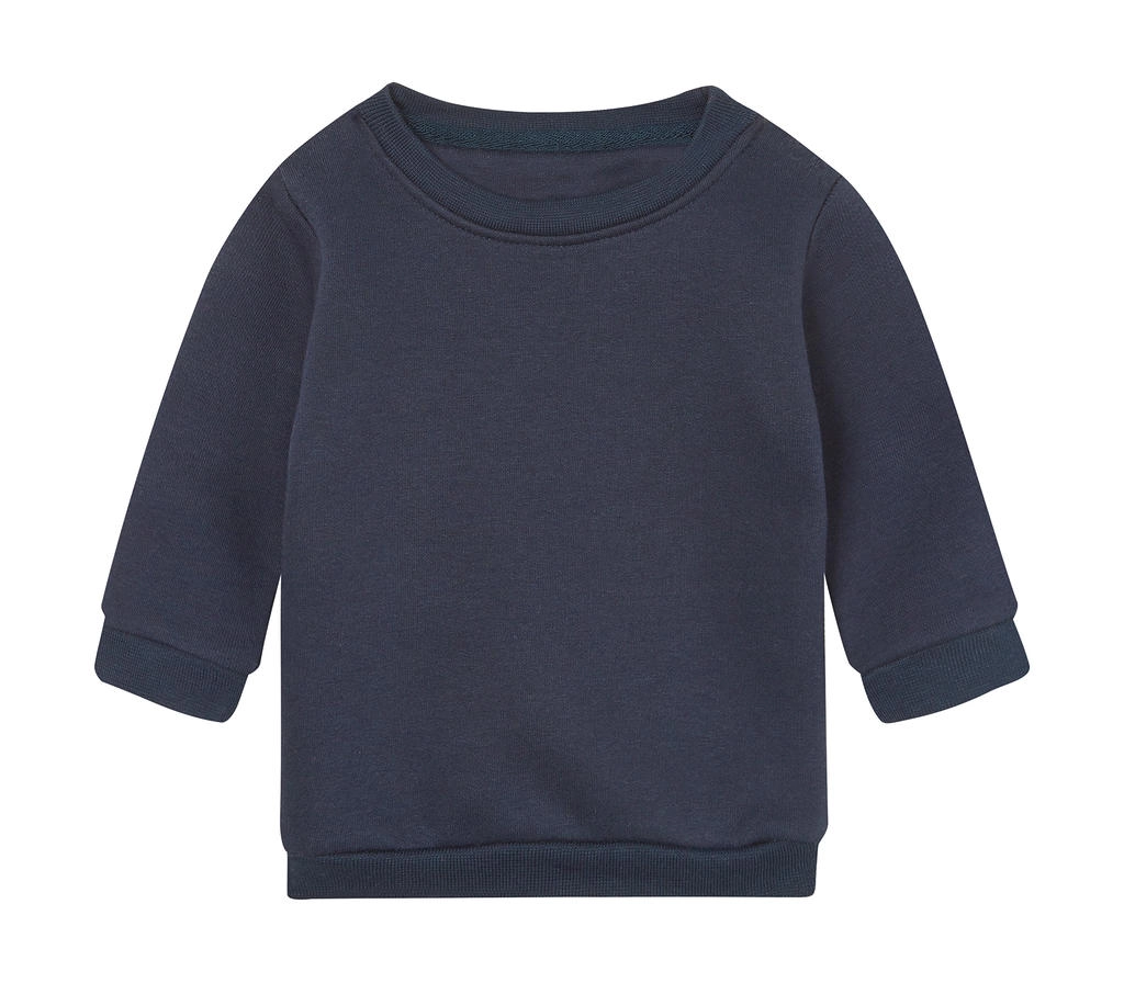 Baby Essential Sweatshirt zum Besticken und Bedrucken in der Farbe Navy mit Ihren Logo, Schriftzug oder Motiv.