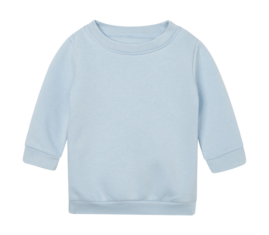 Baby Essential Sweatshirt zum Besticken und Bedrucken in der Farbe Dusty Blue mit Ihren Logo, Schriftzug oder Motiv.