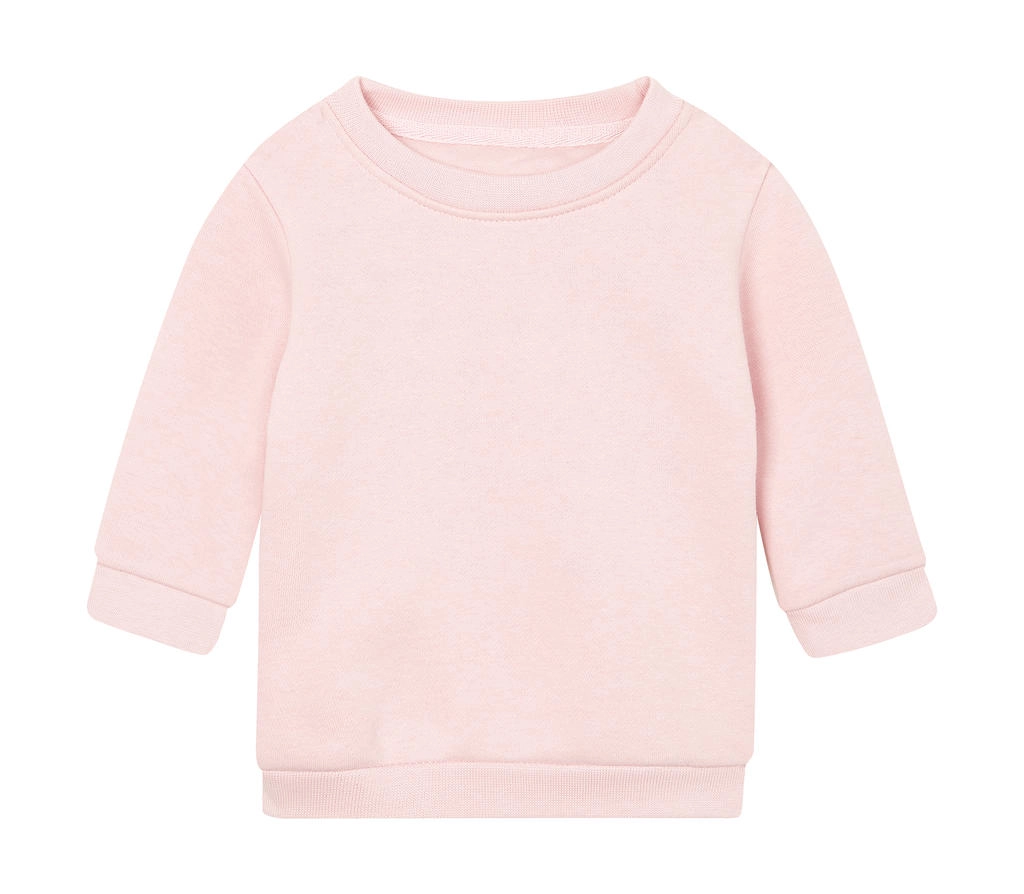 Baby Essential Sweatshirt zum Besticken und Bedrucken in der Farbe Soft Pink mit Ihren Logo, Schriftzug oder Motiv.