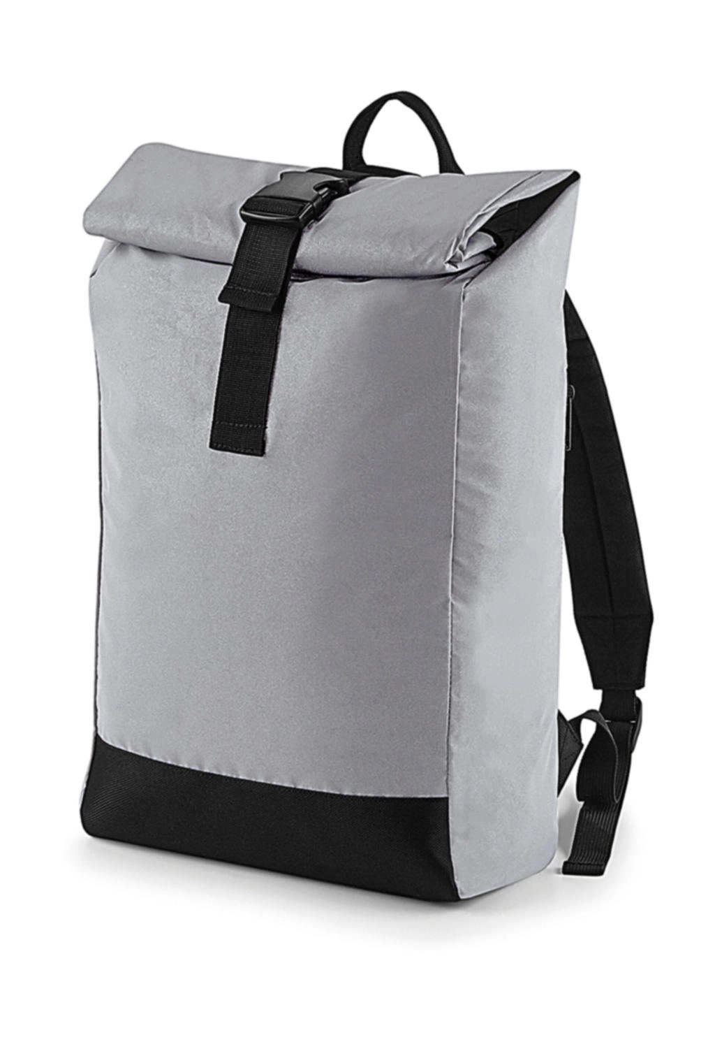 Reflective Roll-Top Backpack zum Besticken und Bedrucken in der Farbe Silver Reflective mit Ihren Logo, Schriftzug oder Motiv.