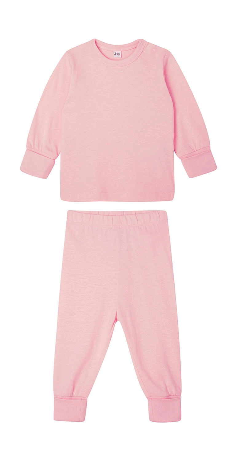 Baby Pyjamas zum Besticken und Bedrucken in der Farbe Powder Pink mit Ihren Logo, Schriftzug oder Motiv.