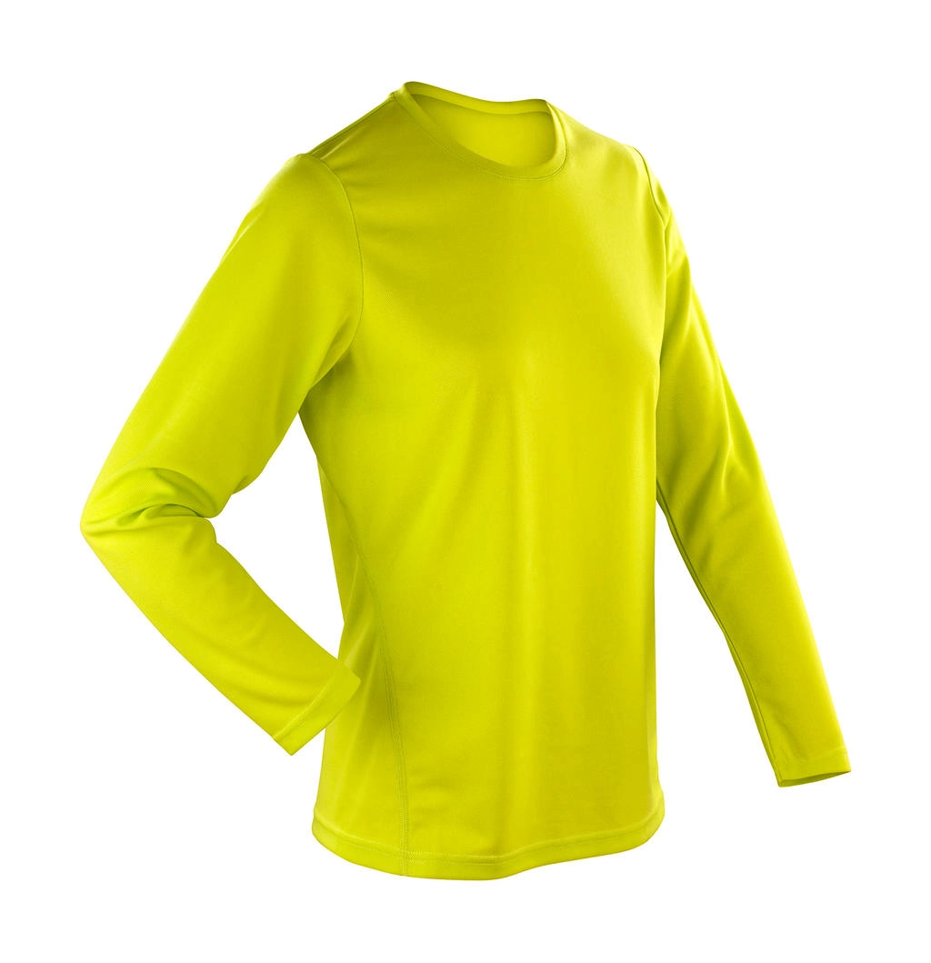 Ladies` Performance T-Shirt LS zum Besticken und Bedrucken in der Farbe Lime Green mit Ihren Logo, Schriftzug oder Motiv.