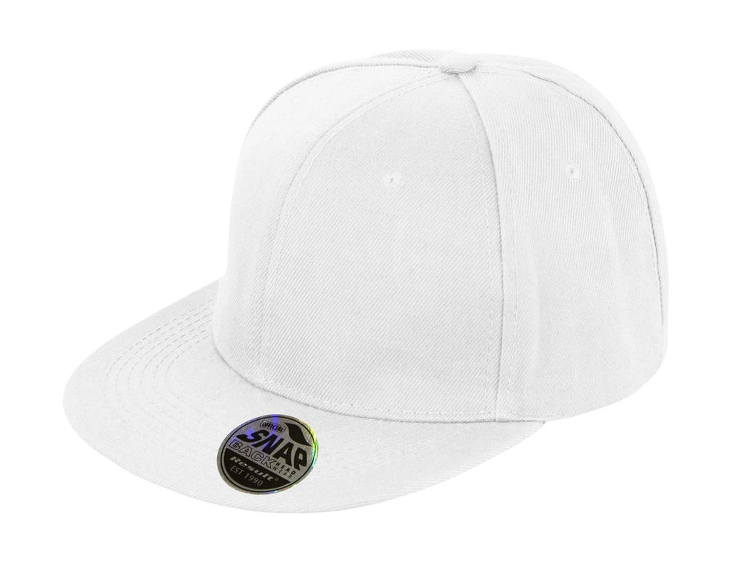 Bronx Original Flat Peak Snap Back Cap zum Besticken und Bedrucken in der Farbe White mit Ihren Logo, Schriftzug oder Motiv.