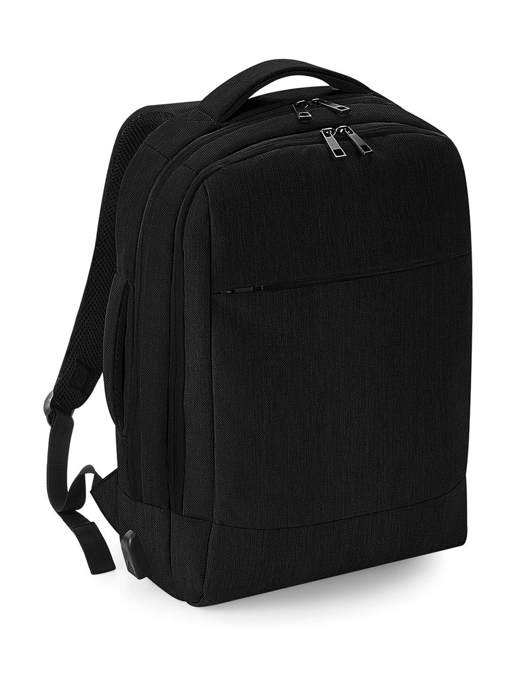 Q-Tech Charge Convertible Backpack zum Besticken und Bedrucken in der Farbe Black mit Ihren Logo, Schriftzug oder Motiv.