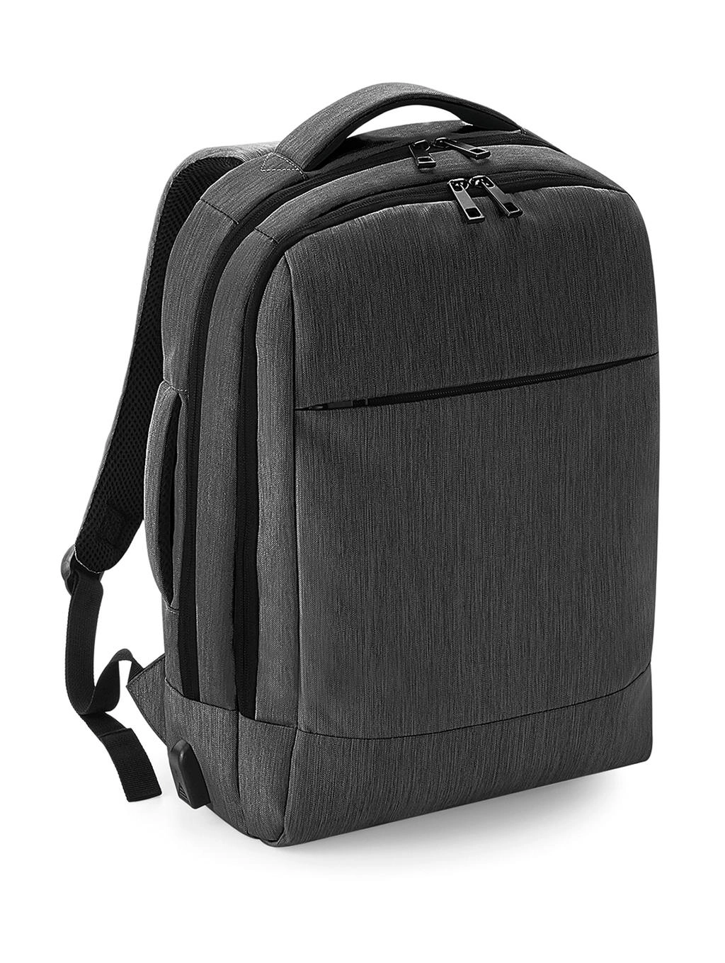 Q-Tech Charge Convertible Backpack zum Besticken und Bedrucken in der Farbe Granite Marl mit Ihren Logo, Schriftzug oder Motiv.