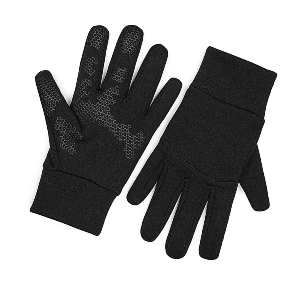Softshell Sports Tech Gloves zum Besticken und Bedrucken in der Farbe Black mit Ihren Logo, Schriftzug oder Motiv.