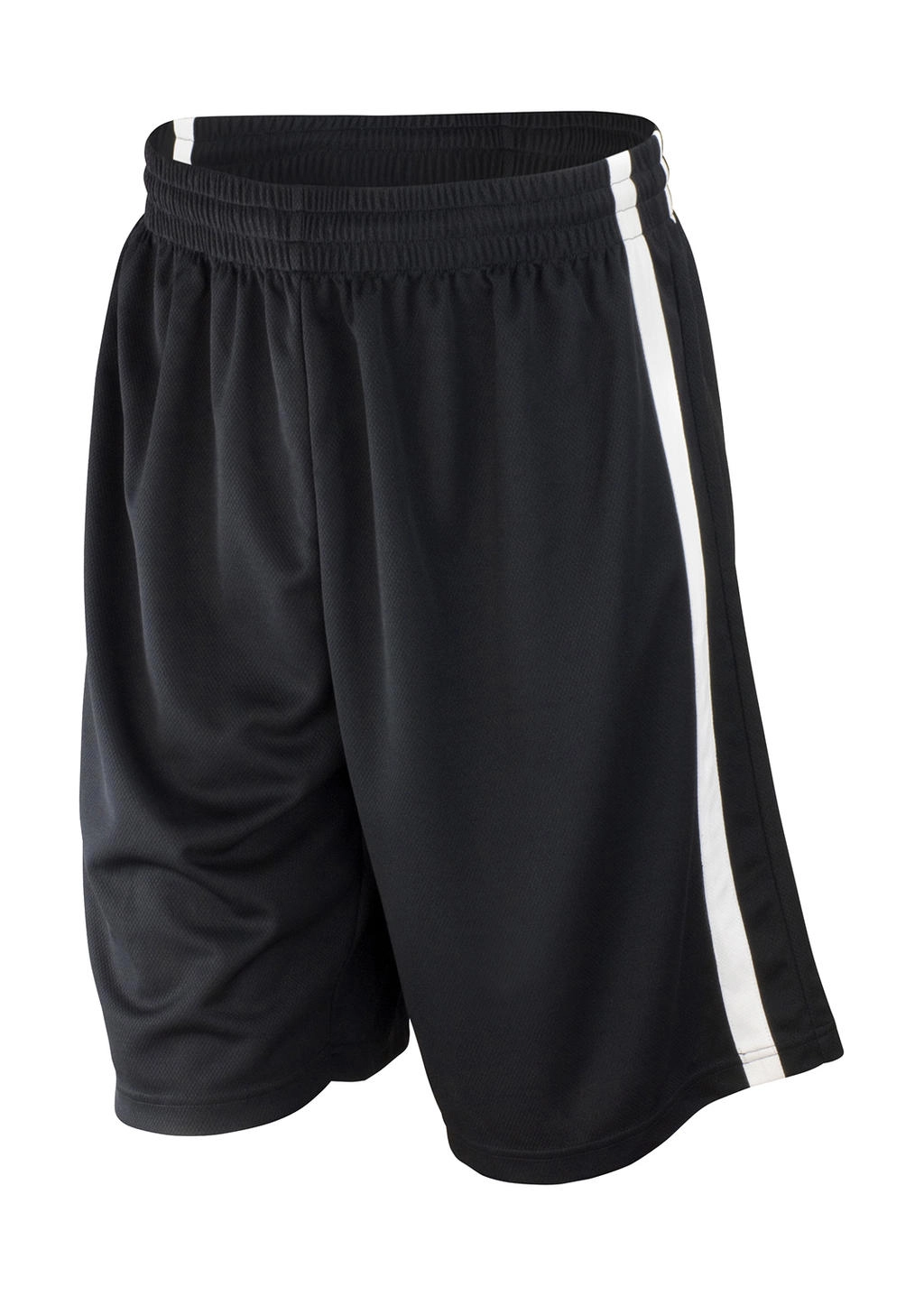 Men`s Quick Dry Basketball Shorts zum Besticken und Bedrucken in der Farbe Black/White mit Ihren Logo, Schriftzug oder Motiv.