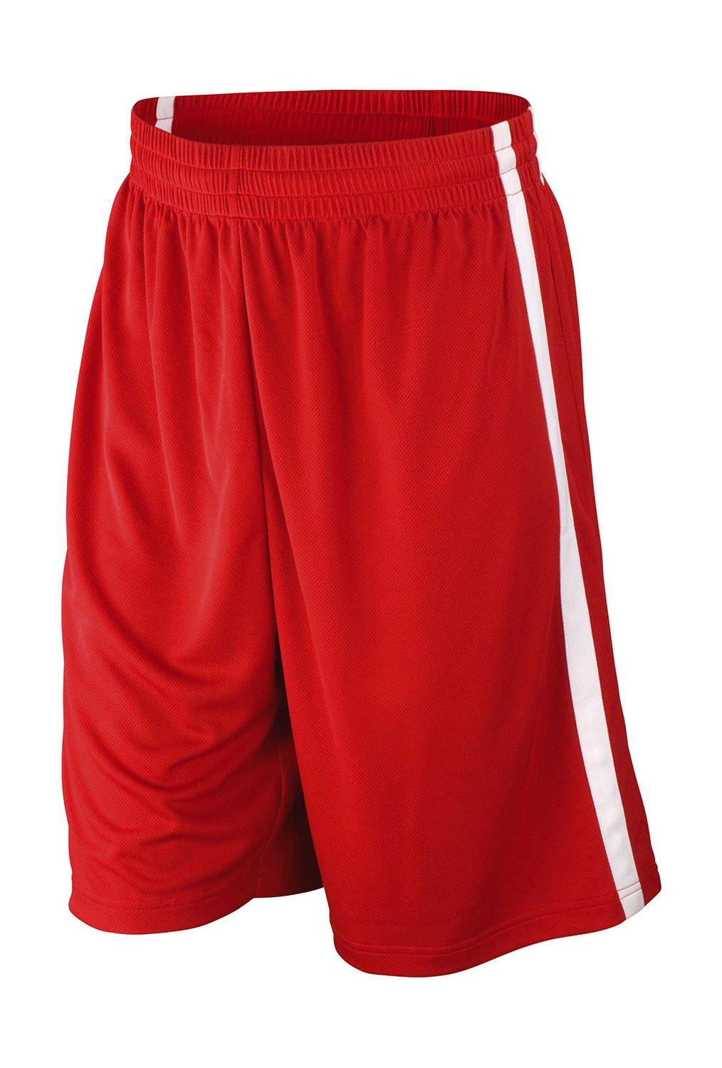 Men`s Quick Dry Basketball Shorts zum Besticken und Bedrucken in der Farbe Red/White mit Ihren Logo, Schriftzug oder Motiv.