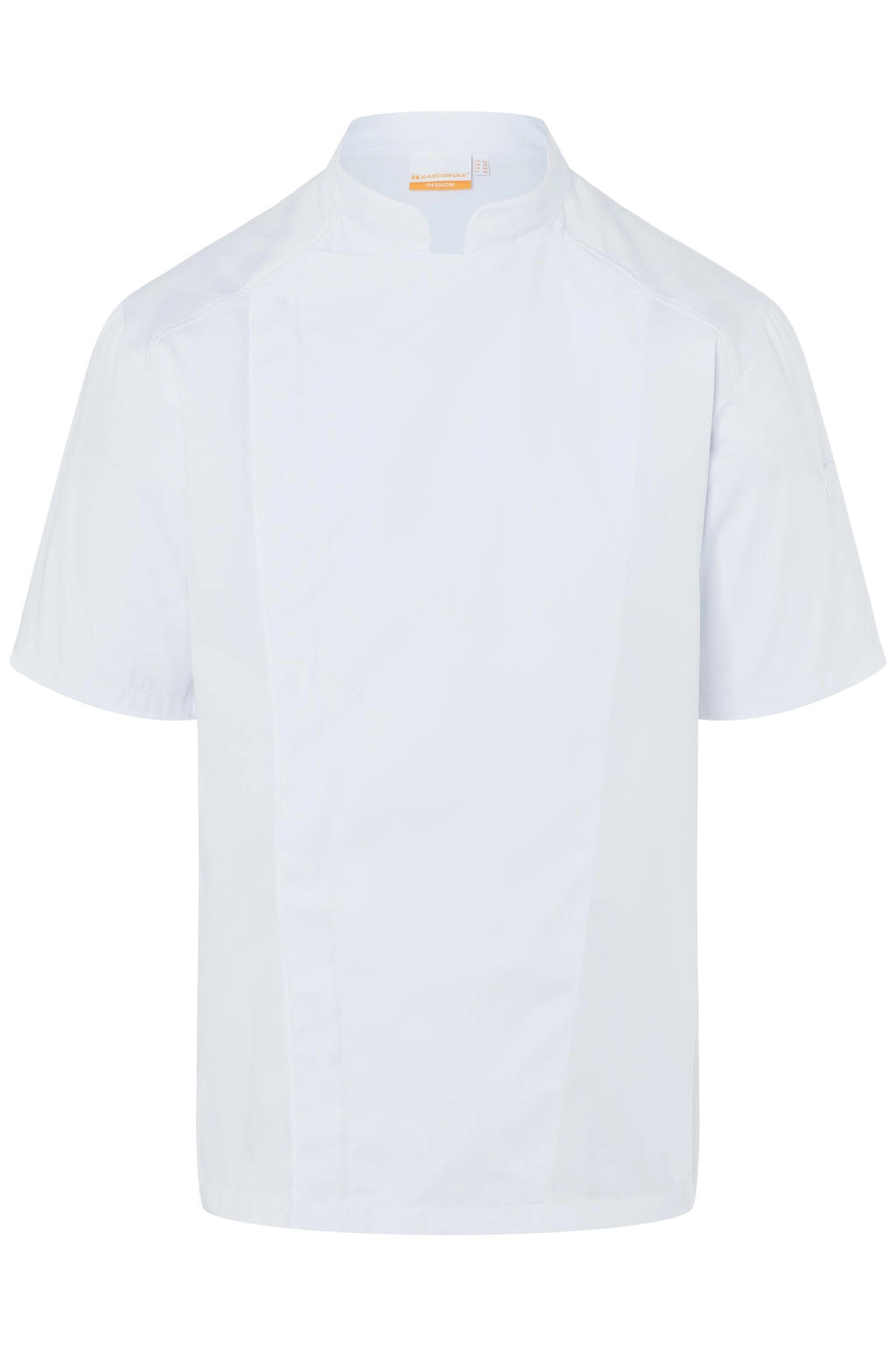 Short-Sleeve Chef Jacket Modern-Look zum Besticken und Bedrucken in der Farbe White mit Ihren Logo, Schriftzug oder Motiv.