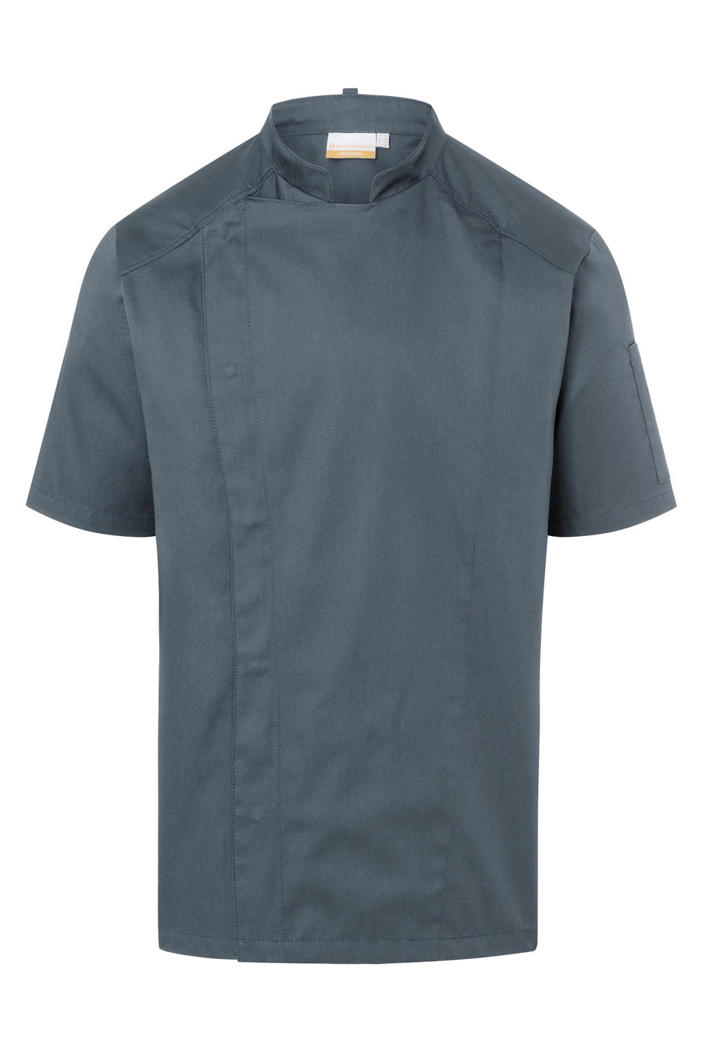 Short-Sleeve Chef Jacket Modern-Look zum Besticken und Bedrucken in der Farbe Anthracite mit Ihren Logo, Schriftzug oder Motiv.