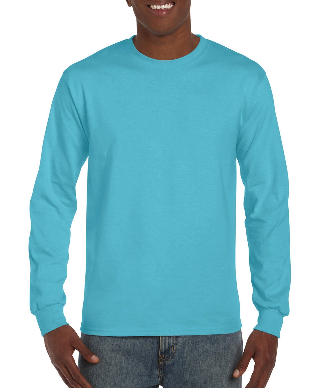 Hammer™ Adult Long Sleeve T-Shirt zum Besticken und Bedrucken in der Farbe Lagoon Blue mit Ihren Logo, Schriftzug oder Motiv.