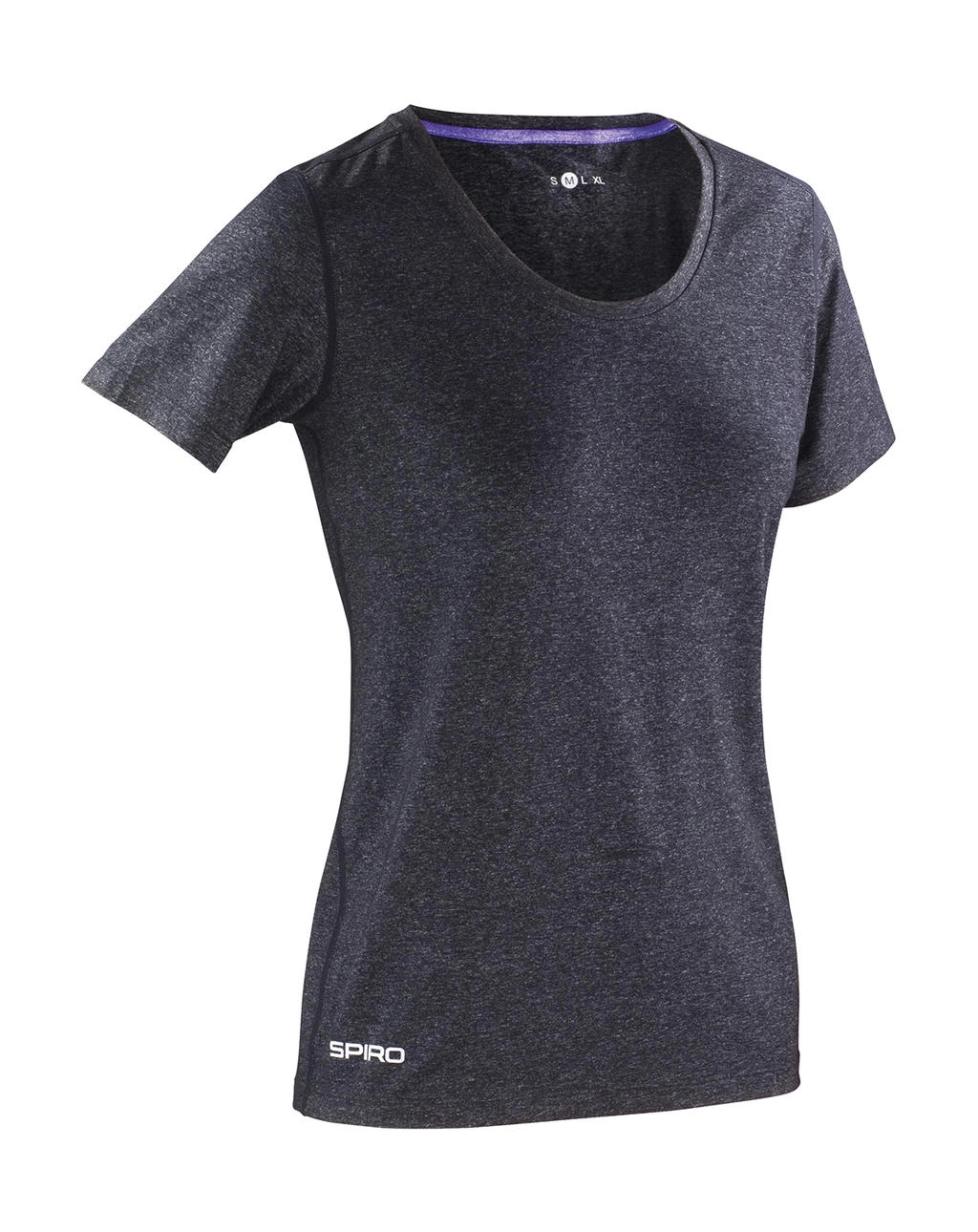 Fitness Women`s Shiny Marl T-Shirt zum Besticken und Bedrucken in der Farbe Phantom Grey/Lavender mit Ihren Logo, Schriftzug oder Motiv.