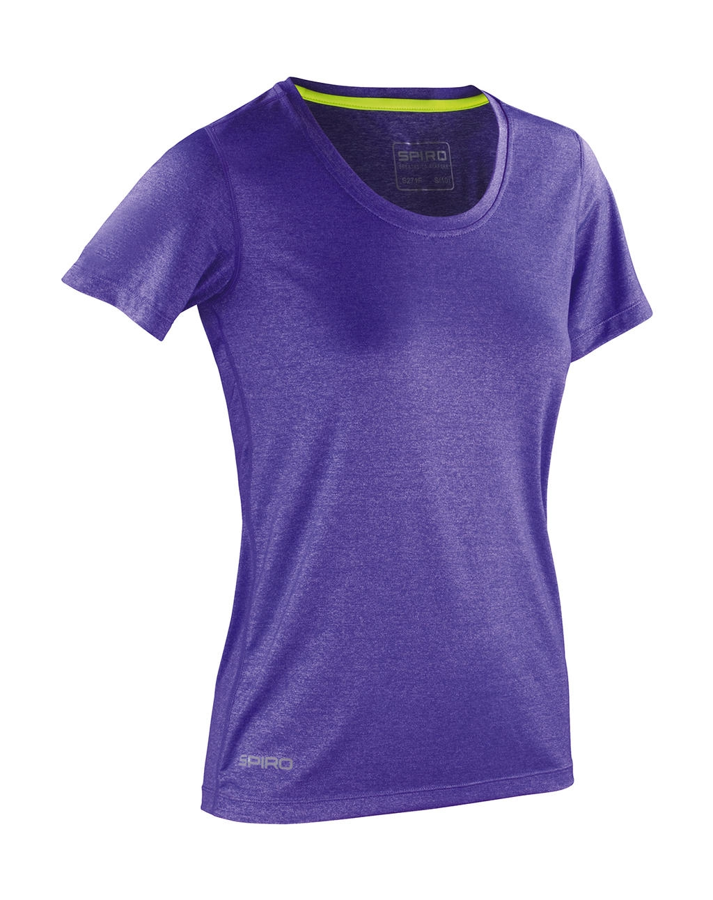 Fitness Women`s Shiny Marl T-Shirt zum Besticken und Bedrucken in der Farbe Lavender/Lime Punch mit Ihren Logo, Schriftzug oder Motiv.