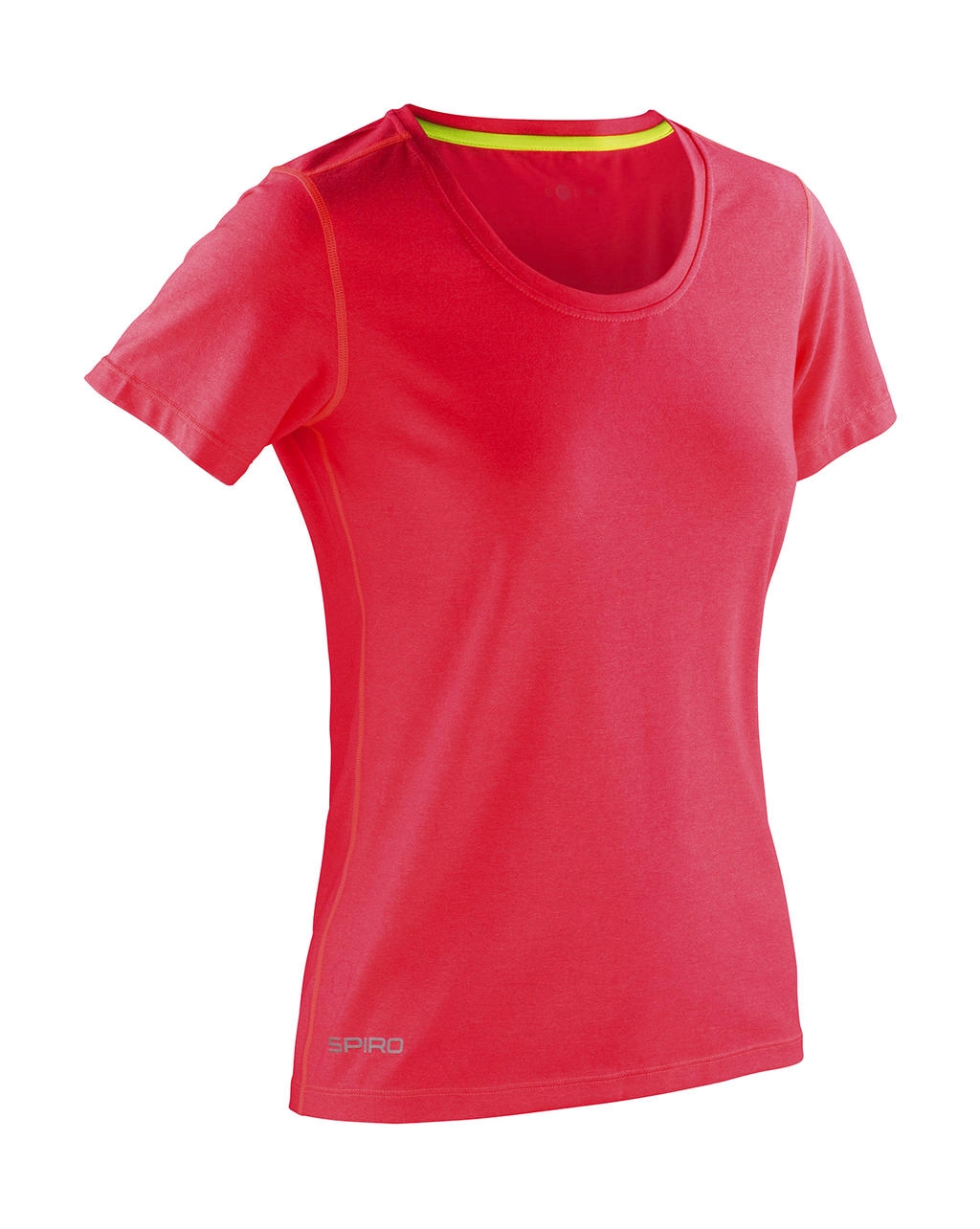 Fitness Women`s Shiny Marl T-Shirt zum Besticken und Bedrucken in der Farbe Hot Coral/Lime Punch mit Ihren Logo, Schriftzug oder Motiv.