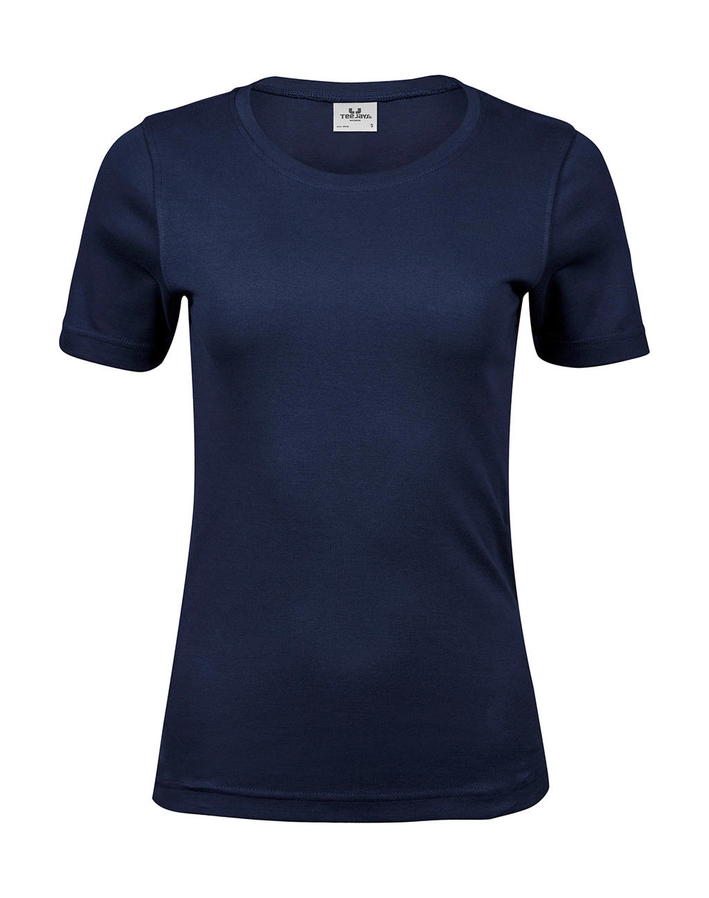 Ladies` Interlock T-Shirt zum Besticken und Bedrucken in der Farbe Navy mit Ihren Logo, Schriftzug oder Motiv.