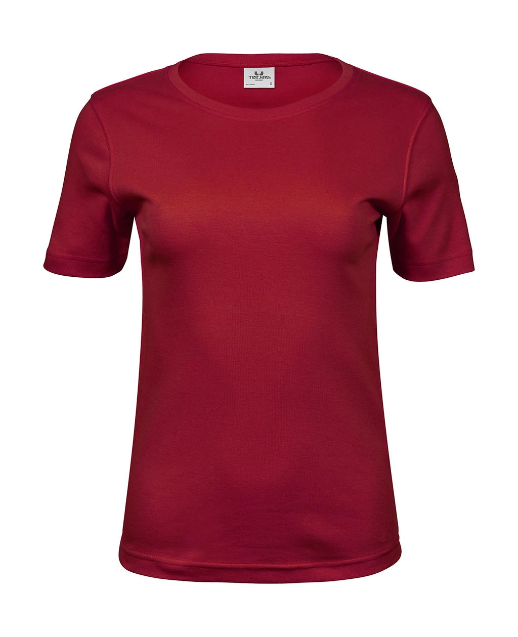 Ladies` Interlock T-Shirt zum Besticken und Bedrucken in der Farbe Deep Red mit Ihren Logo, Schriftzug oder Motiv.
