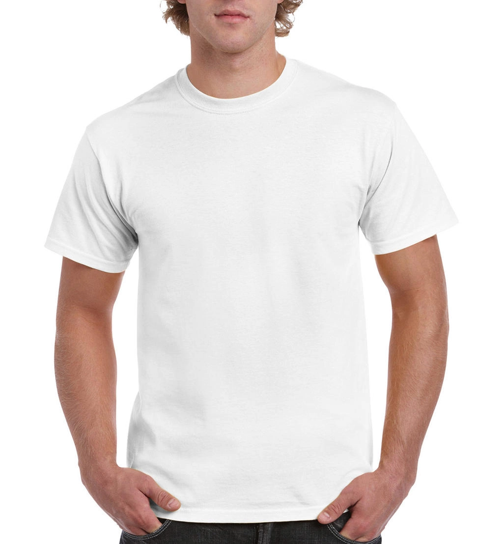 Ultra Cotton Adult T-Shirt zum Besticken und Bedrucken in der Farbe White mit Ihren Logo, Schriftzug oder Motiv.