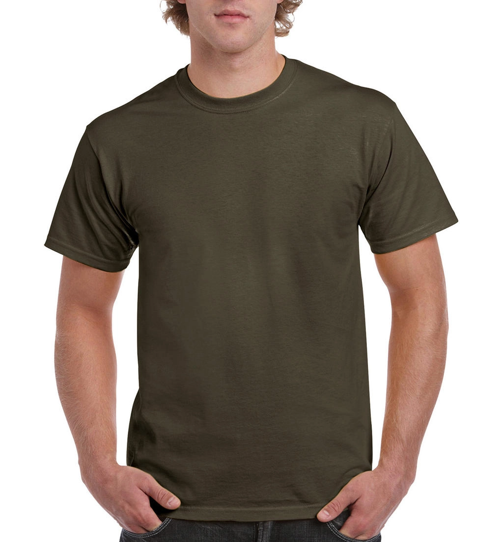 Ultra Cotton Adult T-Shirt zum Besticken und Bedrucken in der Farbe Olive mit Ihren Logo, Schriftzug oder Motiv.