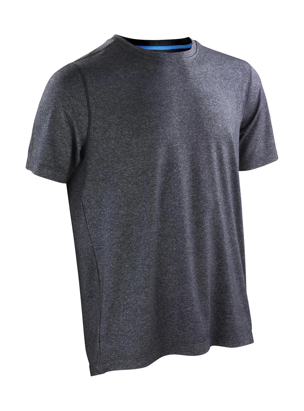 Fitness Men`s Shiny Marl T-Shirt zum Besticken und Bedrucken in der Farbe Phantom Grey/Ocean Blue mit Ihren Logo, Schriftzug oder Motiv.