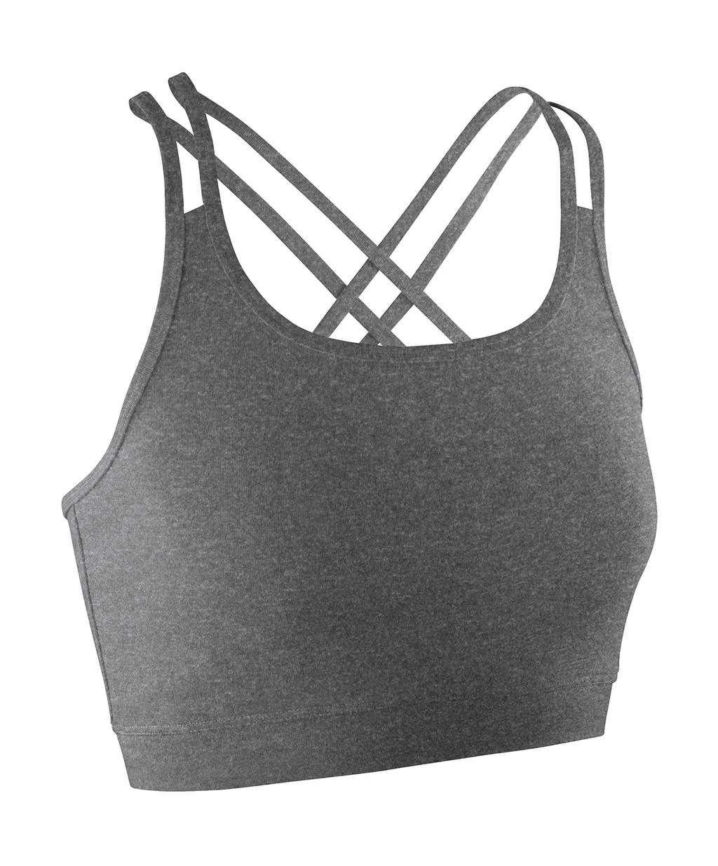 Fitness Women`s Crop Top zum Besticken und Bedrucken in der Farbe Sport Grey Marl mit Ihren Logo, Schriftzug oder Motiv.