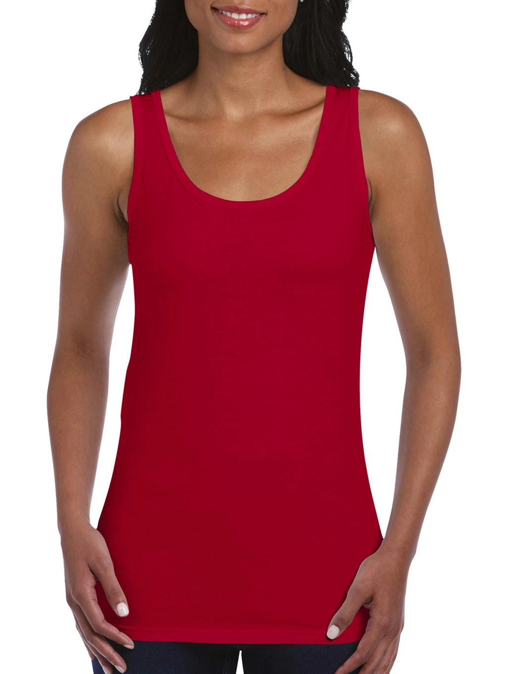Gildan Ladies Softstyle® Tank Top zum Besticken und Bedrucken in der Farbe Cherry Red mit Ihren Logo, Schriftzug oder Motiv.