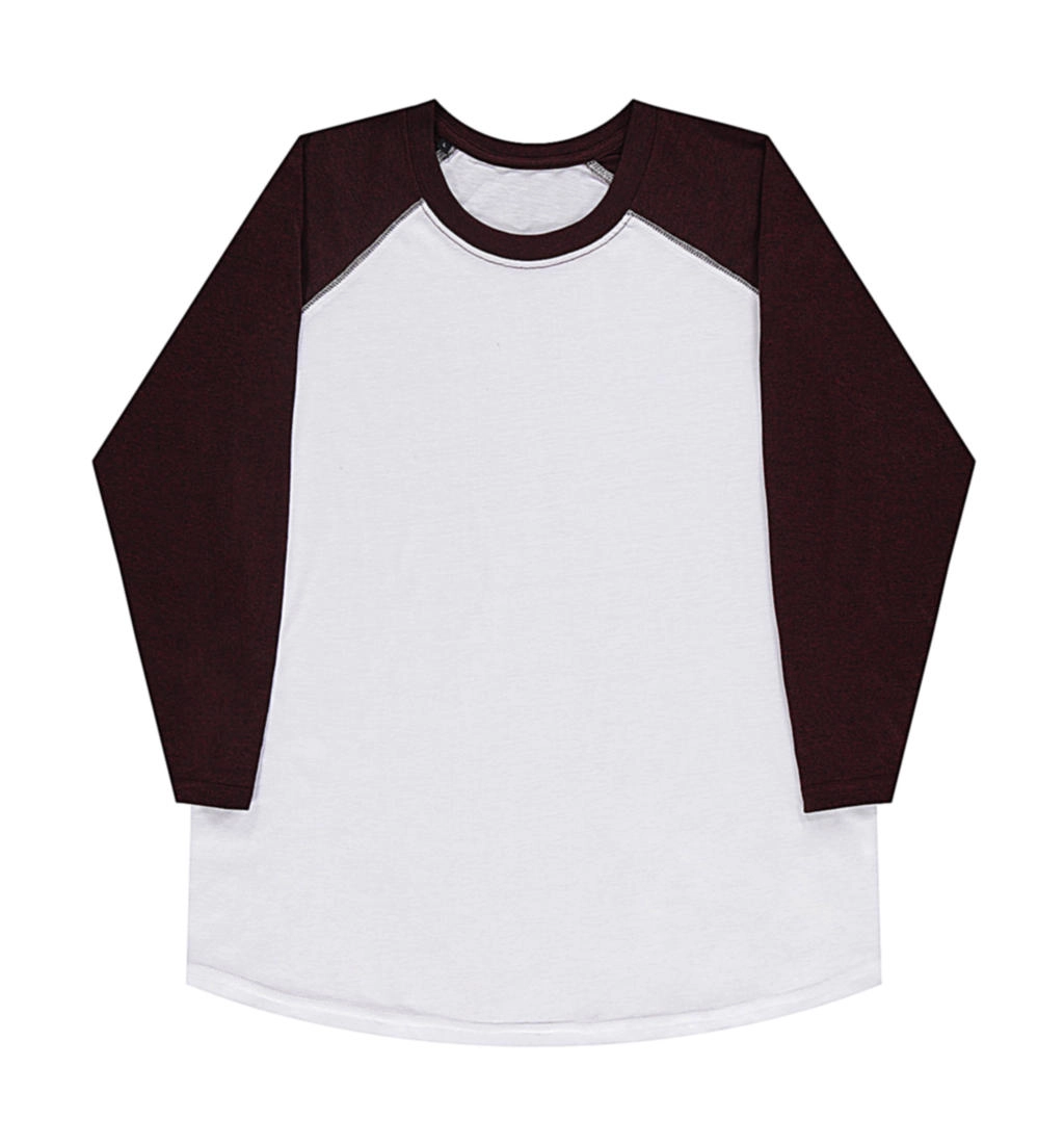 Jesse Unisex Baseball T-Shirt zum Besticken und Bedrucken in der Farbe White/Double Dyed Flame mit Ihren Logo, Schriftzug oder Motiv.
