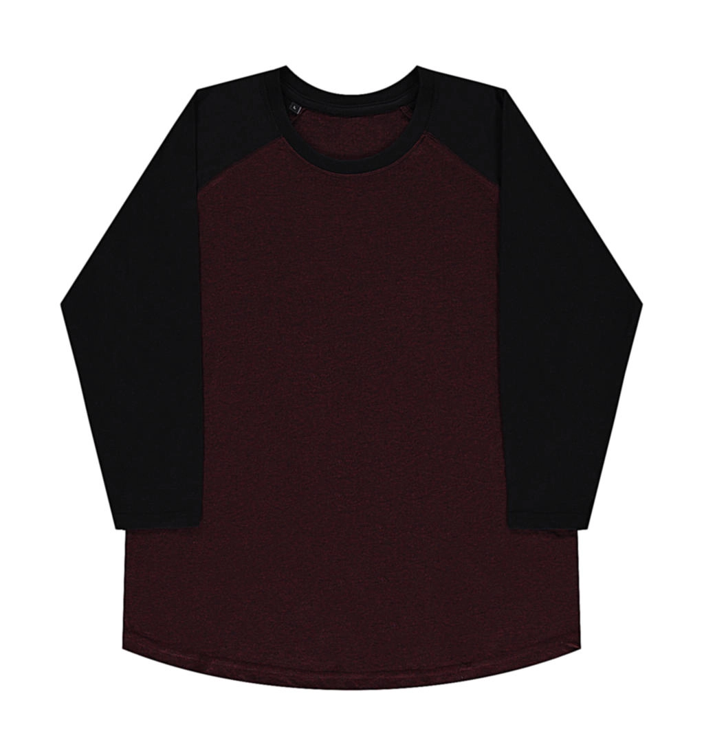 Jesse Unisex Baseball T-Shirt zum Besticken und Bedrucken in der Farbe Double Dyed Flame/ Deep Black mit Ihren Logo, Schriftzug oder Motiv.