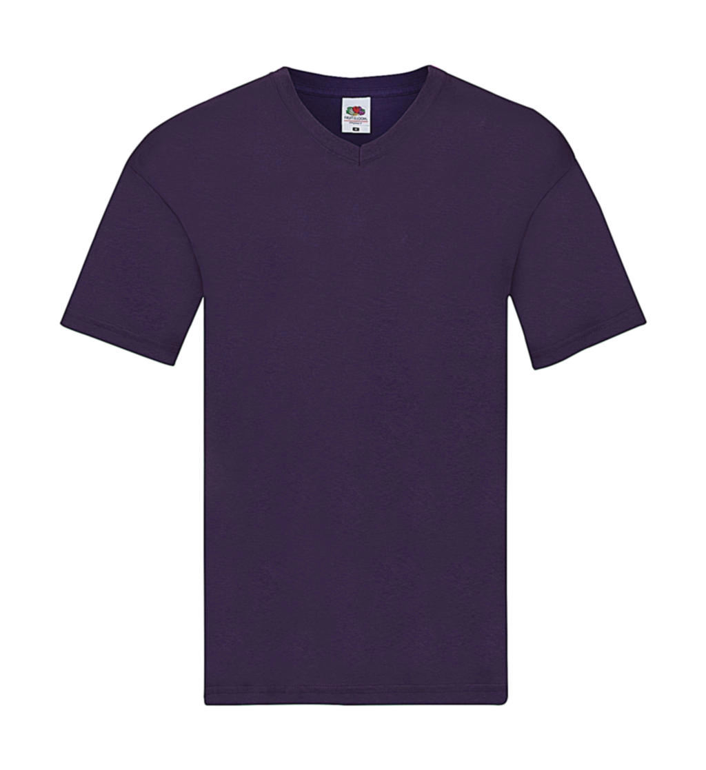 Original V-Neck T zum Besticken und Bedrucken in der Farbe Purple mit Ihren Logo, Schriftzug oder Motiv.