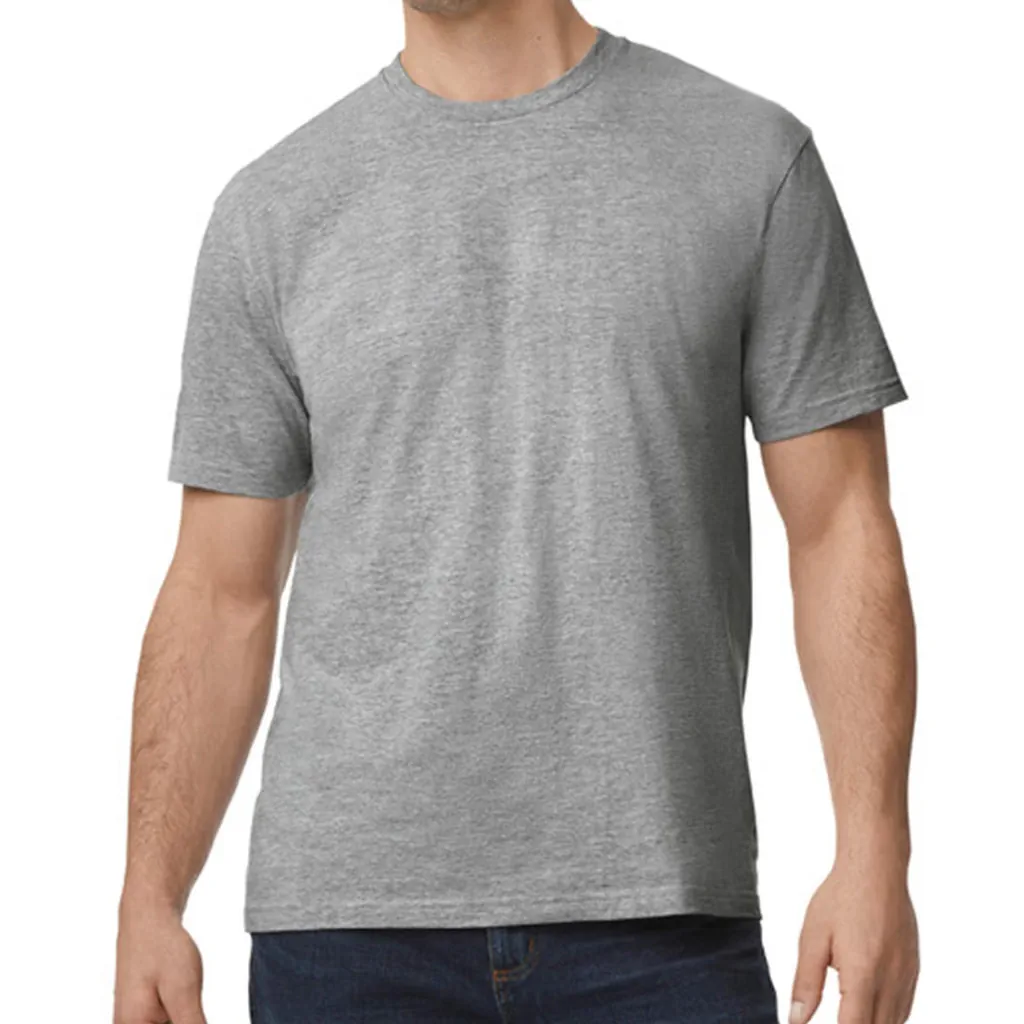Softstyle Midweight Adult T-Shirt zum Besticken und Bedrucken in der Farbe Sport Grey mit Ihren Logo, Schriftzug oder Motiv.