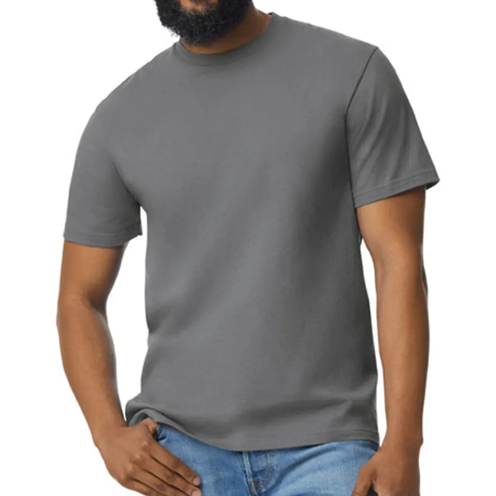 Softstyle Midweight Adult T-Shirt zum Besticken und Bedrucken in der Farbe Charcoal mit Ihren Logo, Schriftzug oder Motiv.