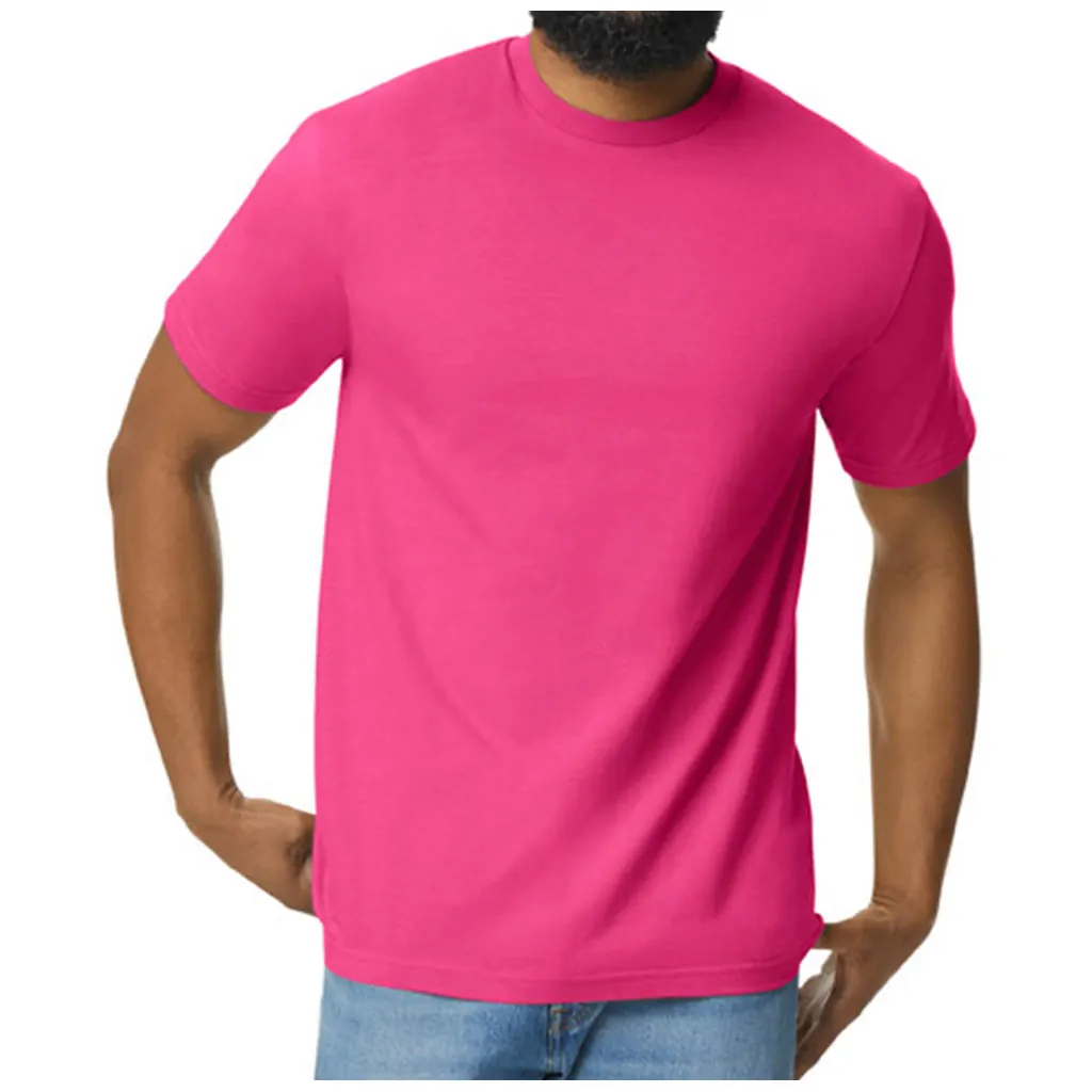 Softstyle Midweight Adult T-Shirt zum Besticken und Bedrucken in der Farbe Heliconia mit Ihren Logo, Schriftzug oder Motiv.