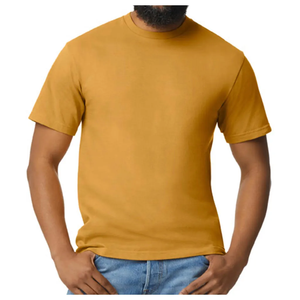Softstyle Midweight Adult T-Shirt zum Besticken und Bedrucken in der Farbe Mustard mit Ihren Logo, Schriftzug oder Motiv.