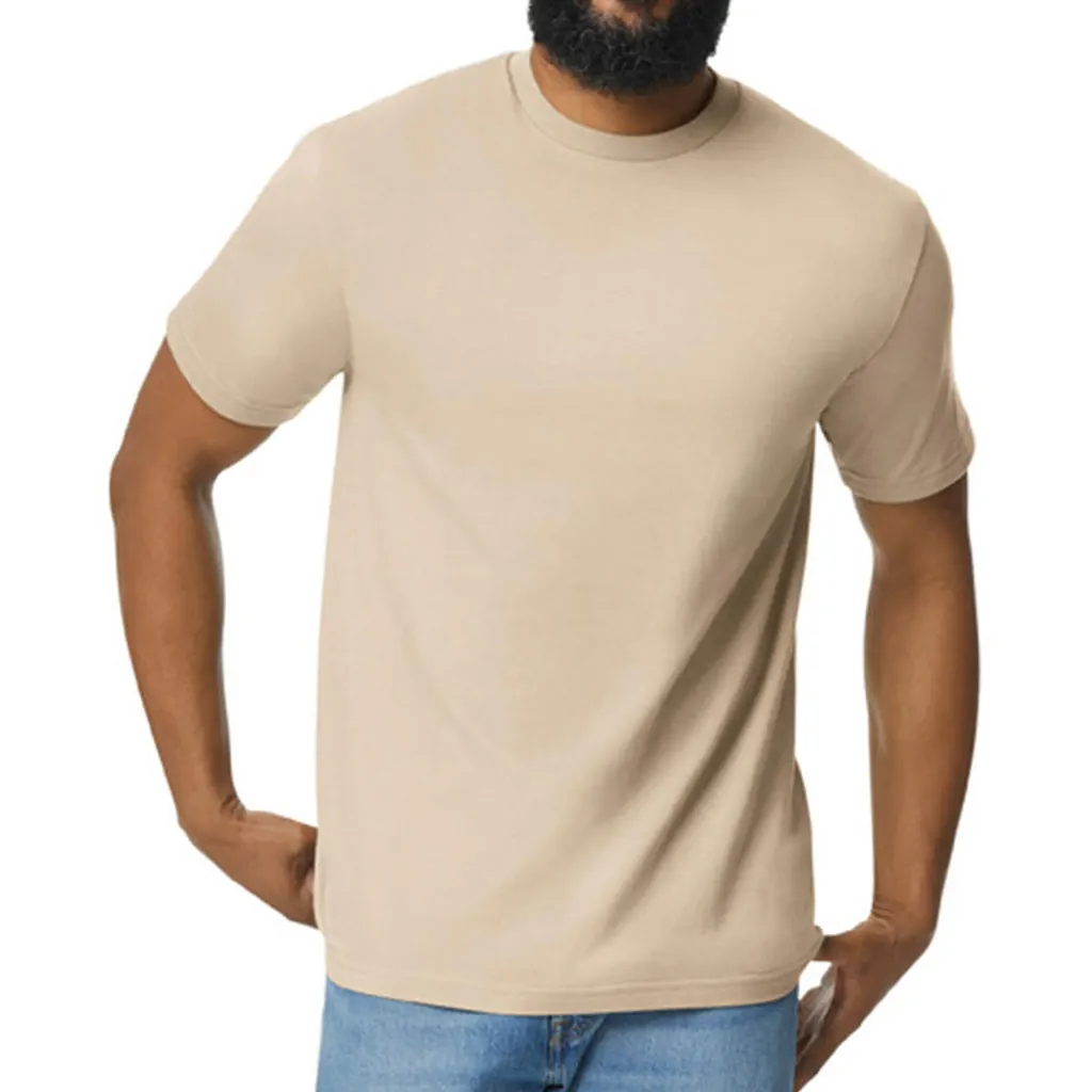 Softstyle Midweight Adult T-Shirt zum Besticken und Bedrucken in der Farbe Sand mit Ihren Logo, Schriftzug oder Motiv.