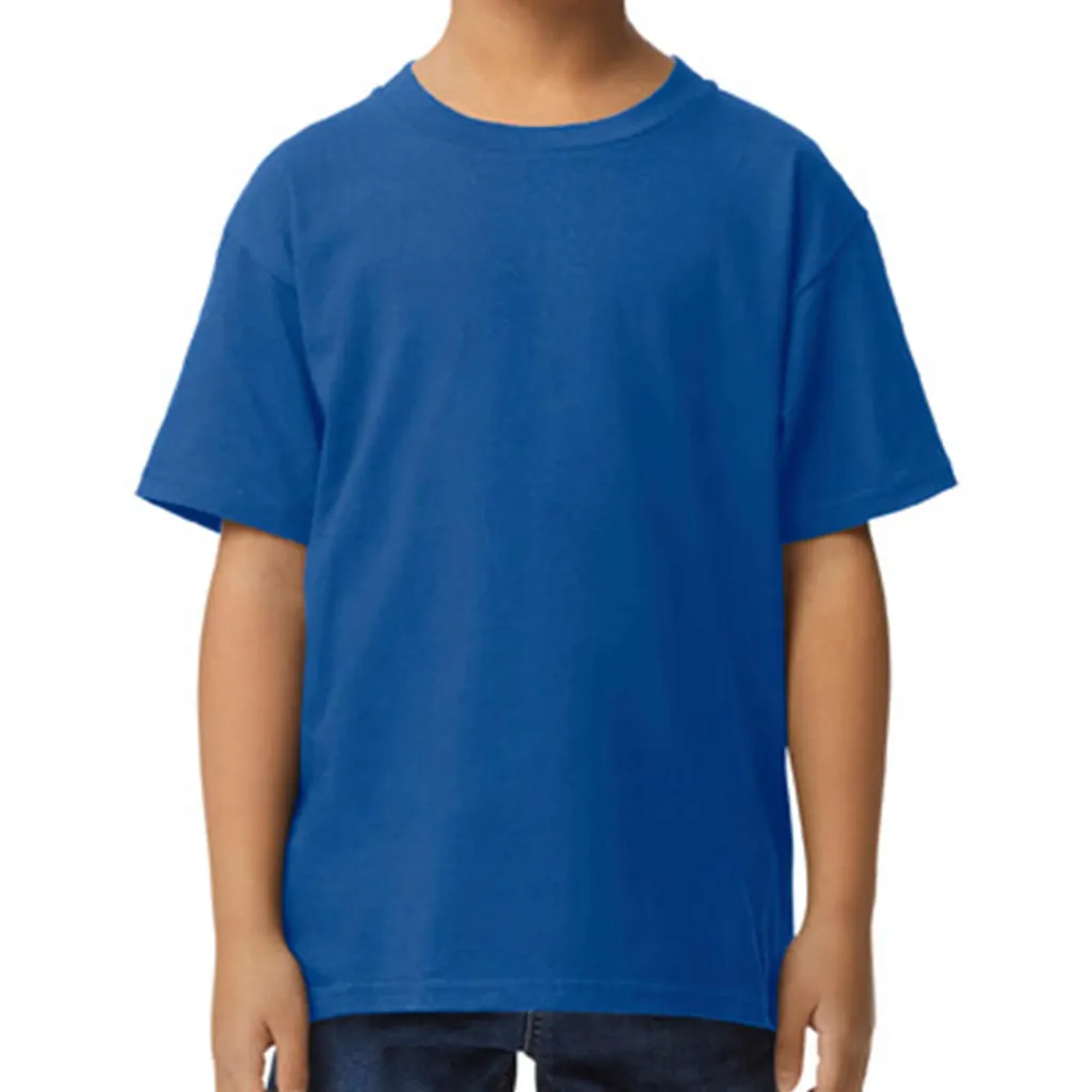 Softstyle Midweight Youth T-Shirt zum Besticken und Bedrucken in der Farbe Royal mit Ihren Logo, Schriftzug oder Motiv.