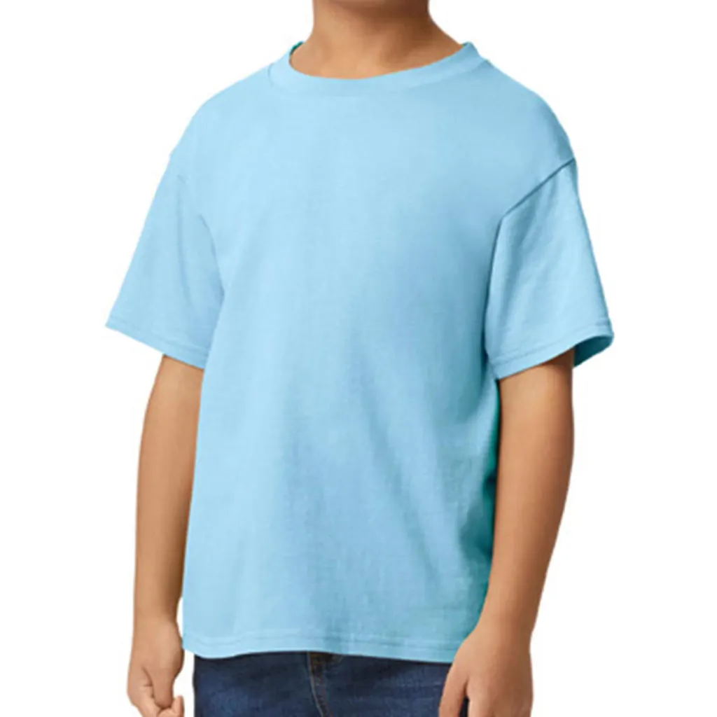 Softstyle Midweight Youth T-Shirt zum Besticken und Bedrucken in der Farbe Light Blue mit Ihren Logo, Schriftzug oder Motiv.