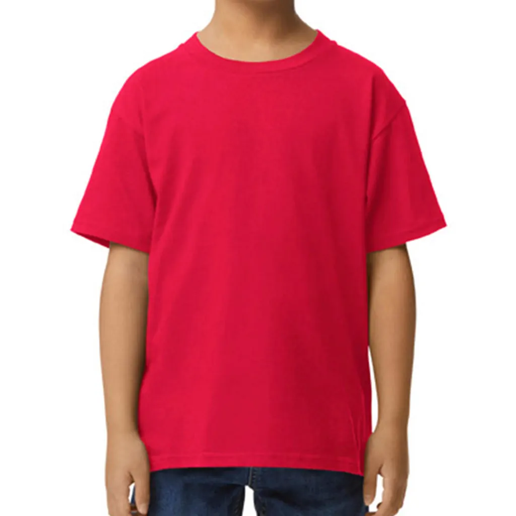 Softstyle Midweight Youth T-Shirt zum Besticken und Bedrucken in der Farbe Red mit Ihren Logo, Schriftzug oder Motiv.