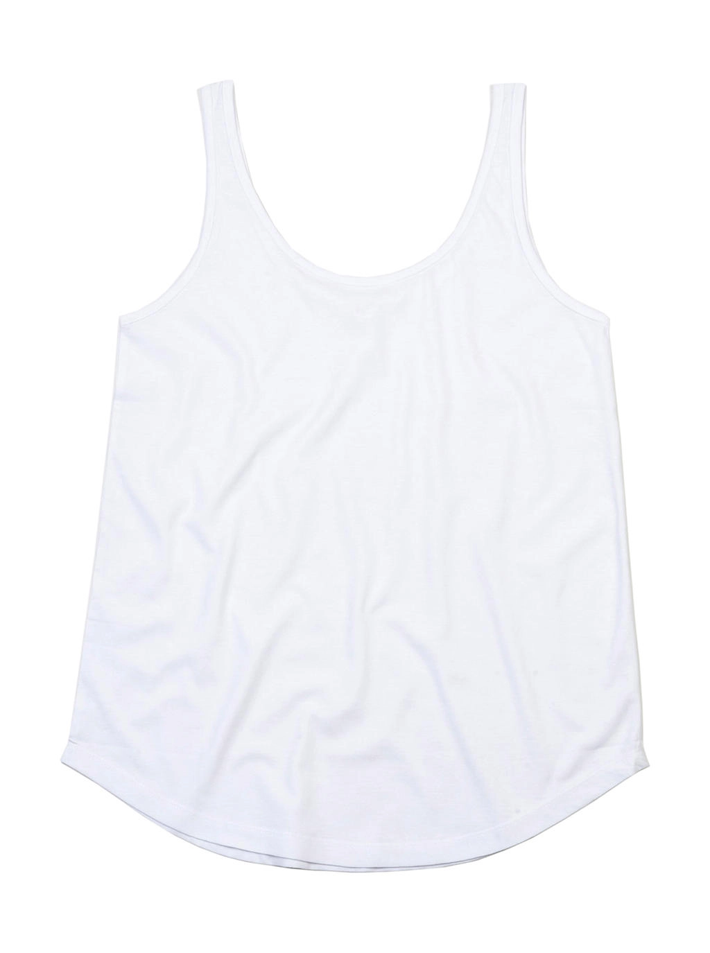 Ladies` Loose Fit Vest zum Besticken und Bedrucken in der Farbe White mit Ihren Logo, Schriftzug oder Motiv.