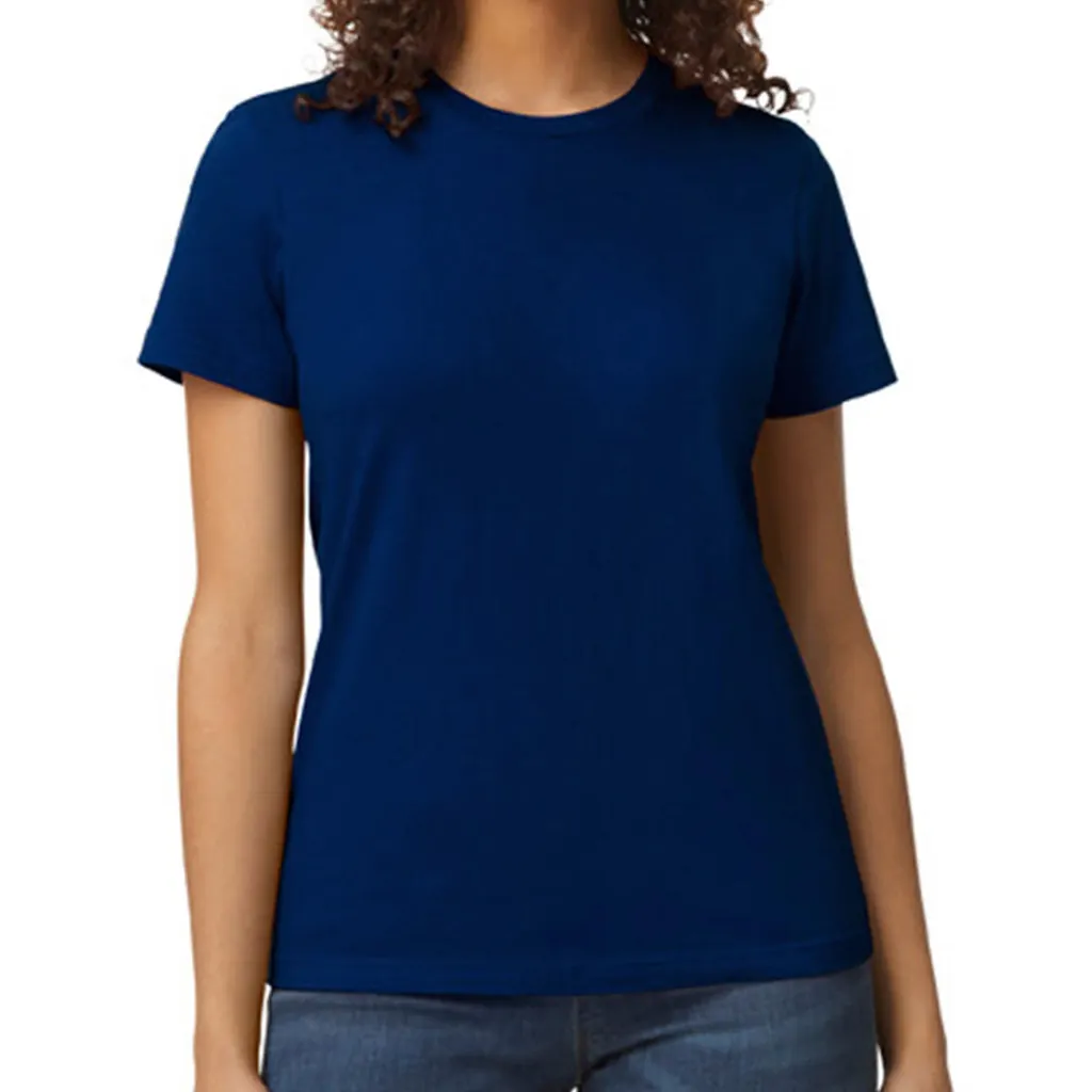 Softstyle Midweight Women`s T-Shirt zum Besticken und Bedrucken in der Farbe Navy mit Ihren Logo, Schriftzug oder Motiv.