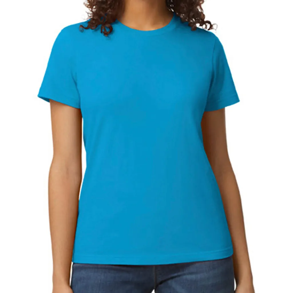 Softstyle Midweight Women`s T-Shirt zum Besticken und Bedrucken in der Farbe Sapphire mit Ihren Logo, Schriftzug oder Motiv.