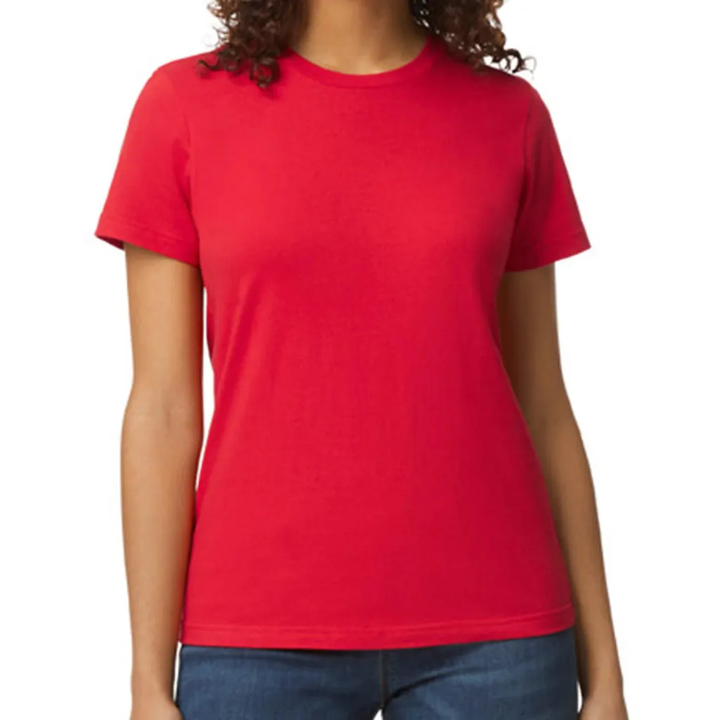 Softstyle Midweight Women`s T-Shirt zum Besticken und Bedrucken in der Farbe Red mit Ihren Logo, Schriftzug oder Motiv.